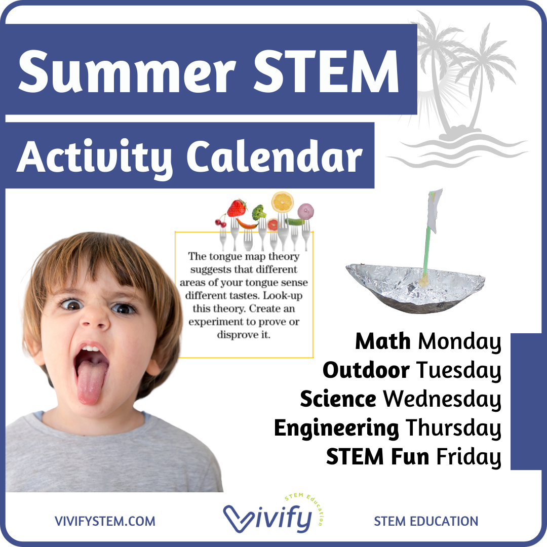 STEM Summer Activity Calendar: Fun with Math, Science, and Engineering! (Copy)