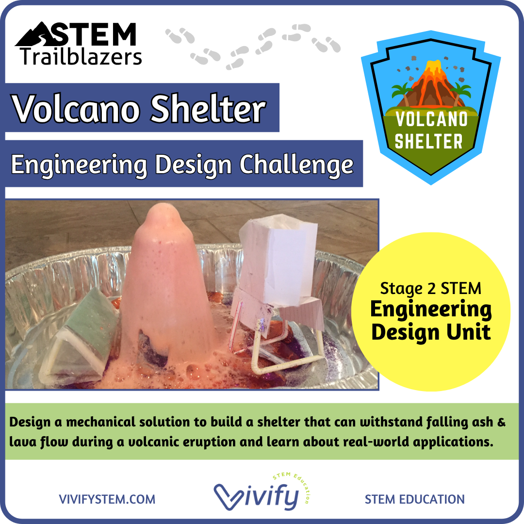 Volcano Shelter STEM Engineering Design Challenge | 4th Grade STEM Trailblazers