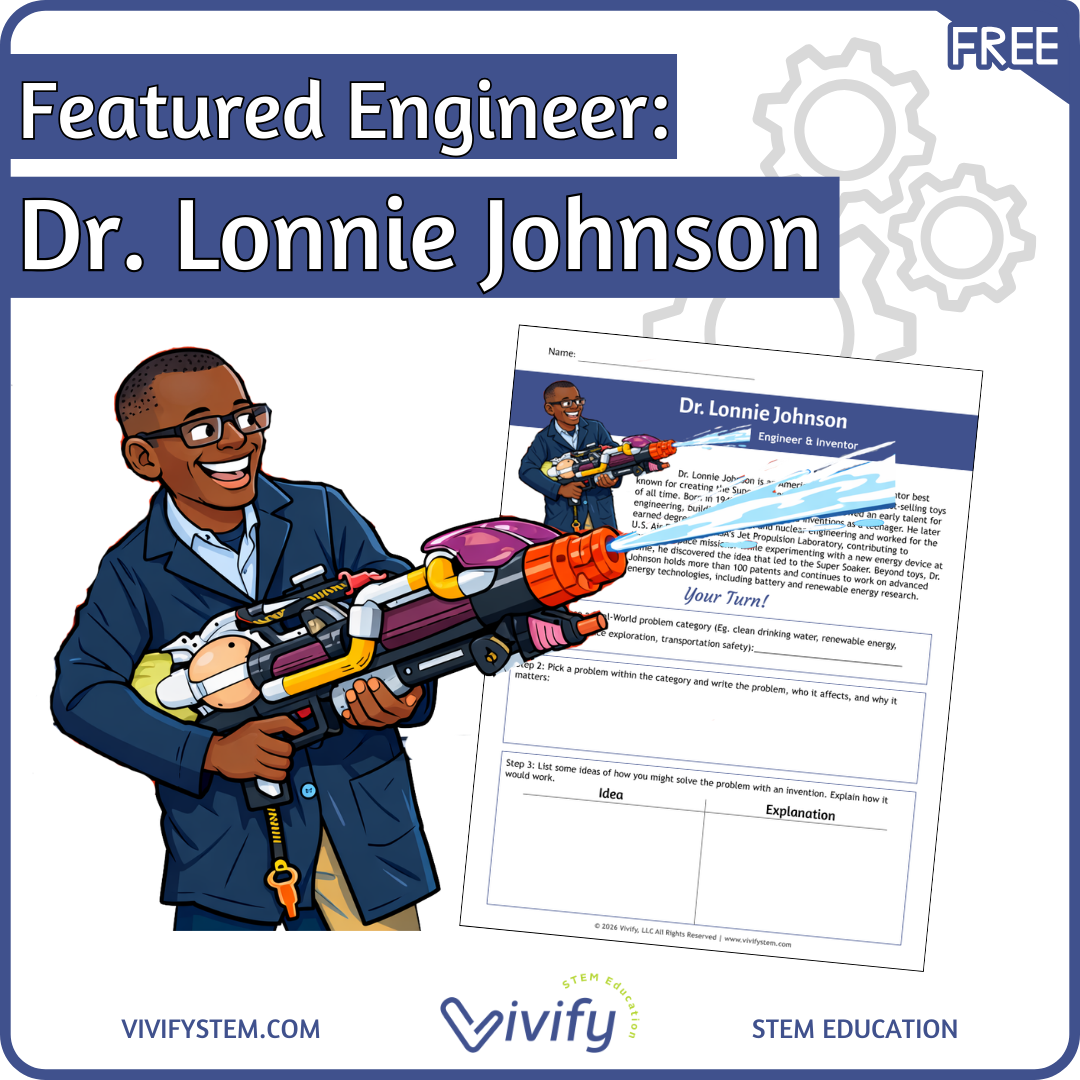 FREE Featured Engineer Lesson featuring Dr. Lonnie Johnson by Vivify STEM
