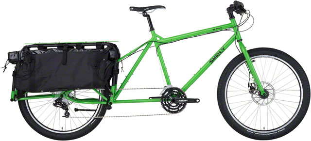 Big Dummy is a long-tail cargo bike, which means that not only can you haul a serious amount of cargo, different accessories can be added to your Big Dummy frame and deck depending on what you want to carry. Being a dedicated single-piece frame, instead of an add-on to an existing bike, it’s stiffer and resistant to torsional flex, which provides a better ride and longer lasting frame than long-tail add-ons.