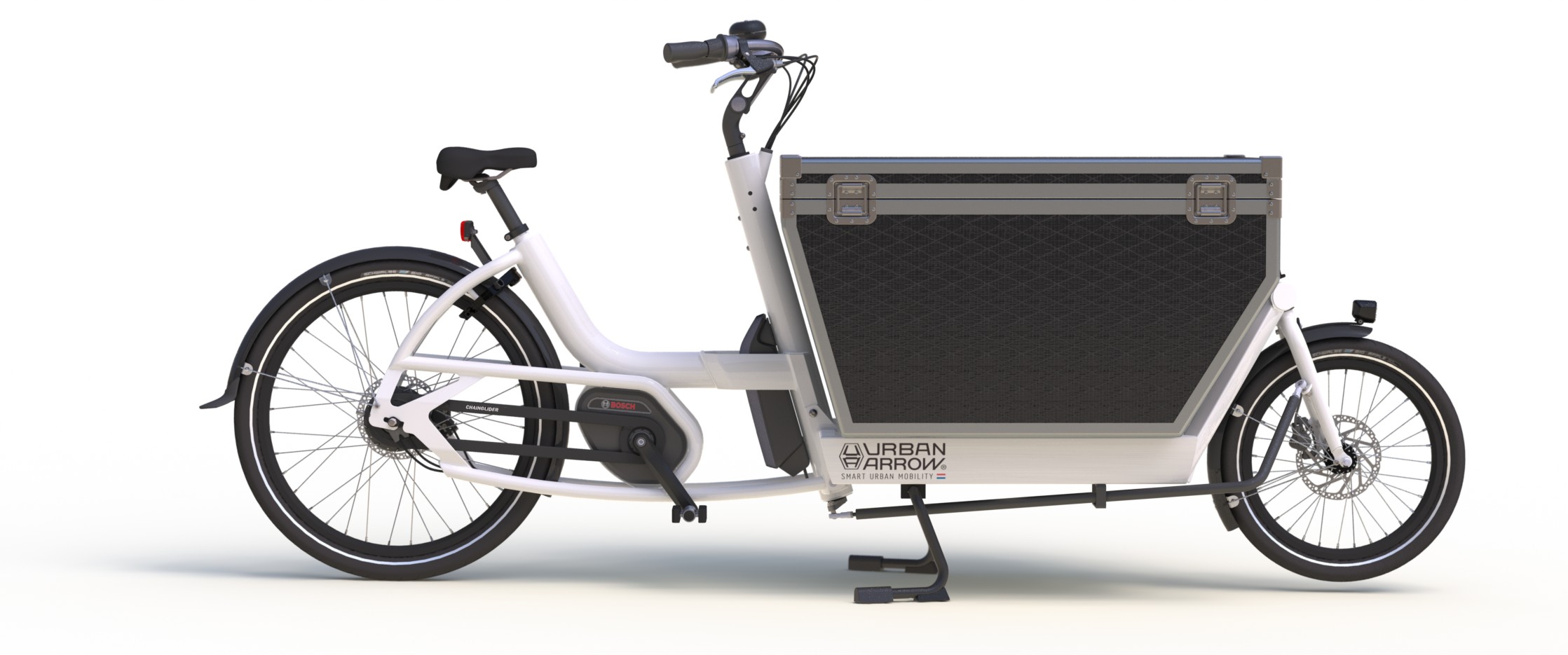 Urban Arrow Cargo. The Cargo is the ideal alternative for a small van. Only better; it replaces the last mile with the last green mile; the Cargo doesn’t emit CO2 or any other polluting particles. What’s more it is fast, efficient, and doesn’t make a sound. Thus supporting a cleaner environment. And a cleaner image, of course!