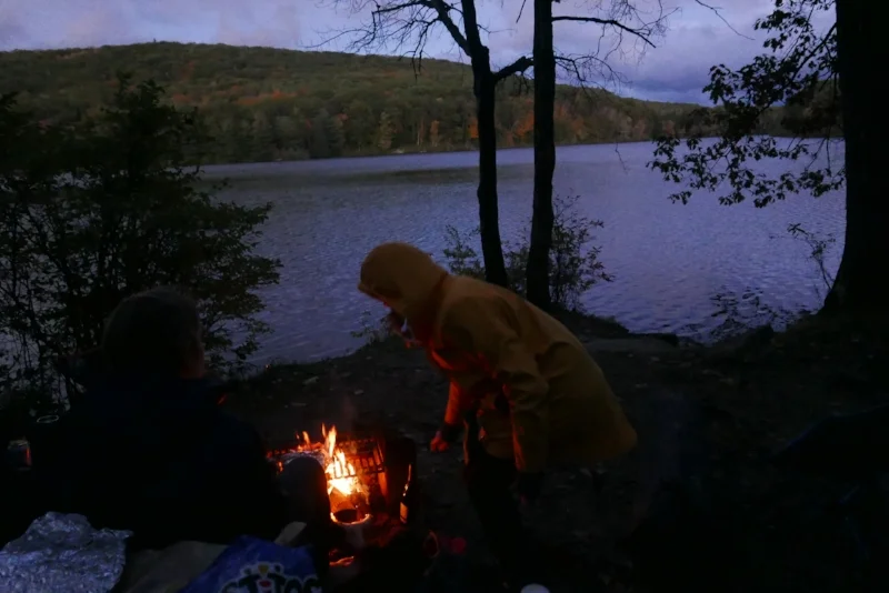 As always, a campfire is started at once…temps were expected to dip to 35 degrees during the night