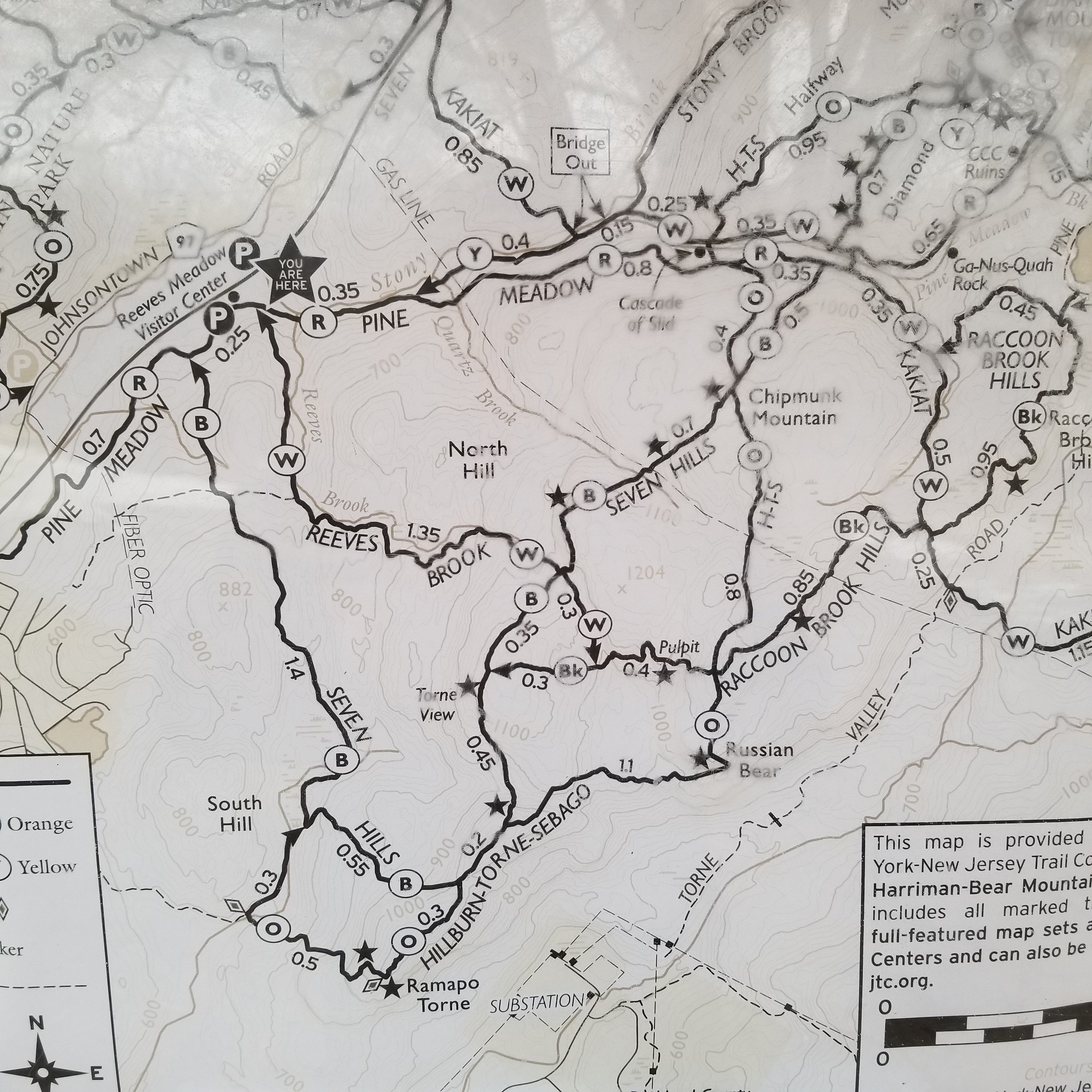 Following the advice of the recently-interviewed Adventurer and First-Responder Mark Silverman (Listen to Bike Shop Radio ), I took a picture of the trail map as posted on the Ranger Station board. This would hopefully augment my maps and digital files with the latest trail updates.