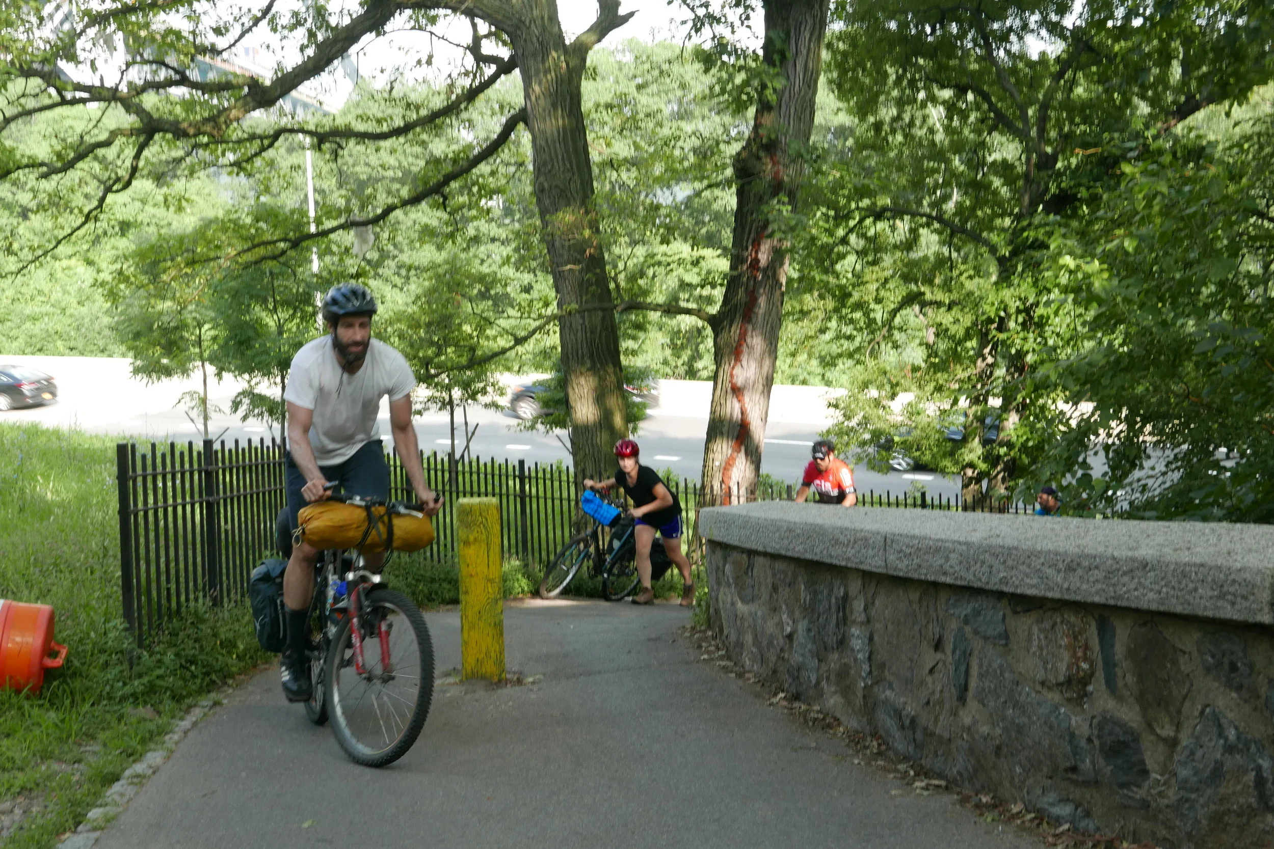 The infamous corkscrew hill climb just after the George Washington Bridge