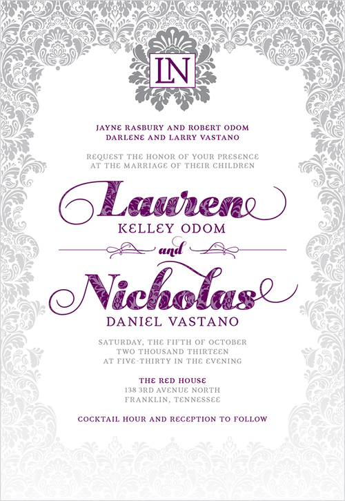 Wedding Invitation for Lauren and Nick