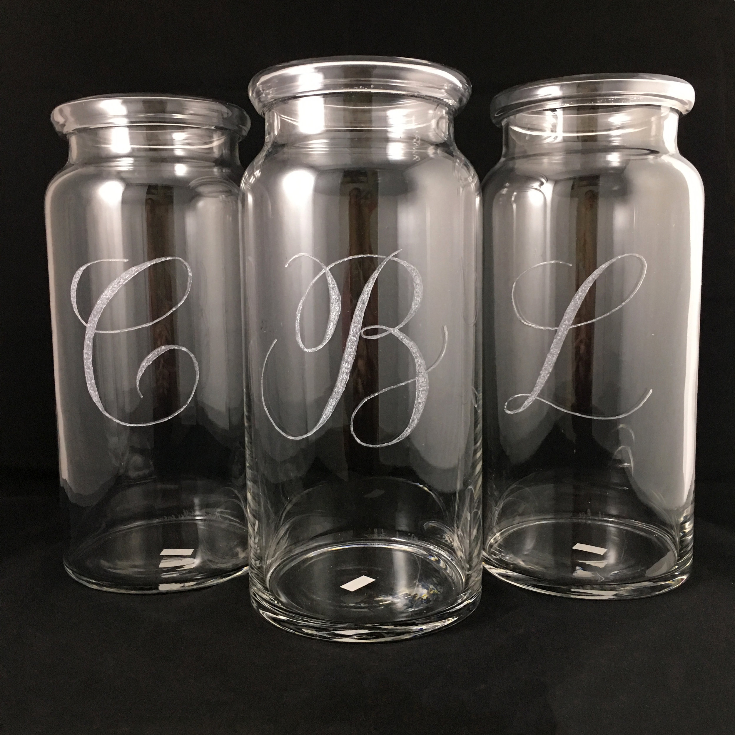 Hand Engraved Vases for Engagement Party Hostess Gifts