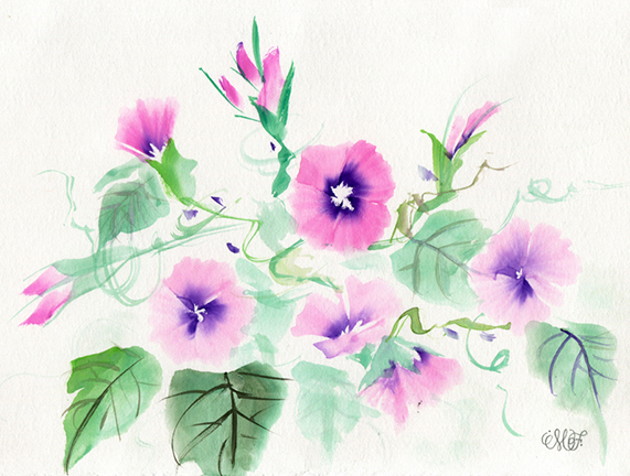 Watercolor Botanicals Inspired by Chinese Brush Painting with the Nashville Calligraphers Guild