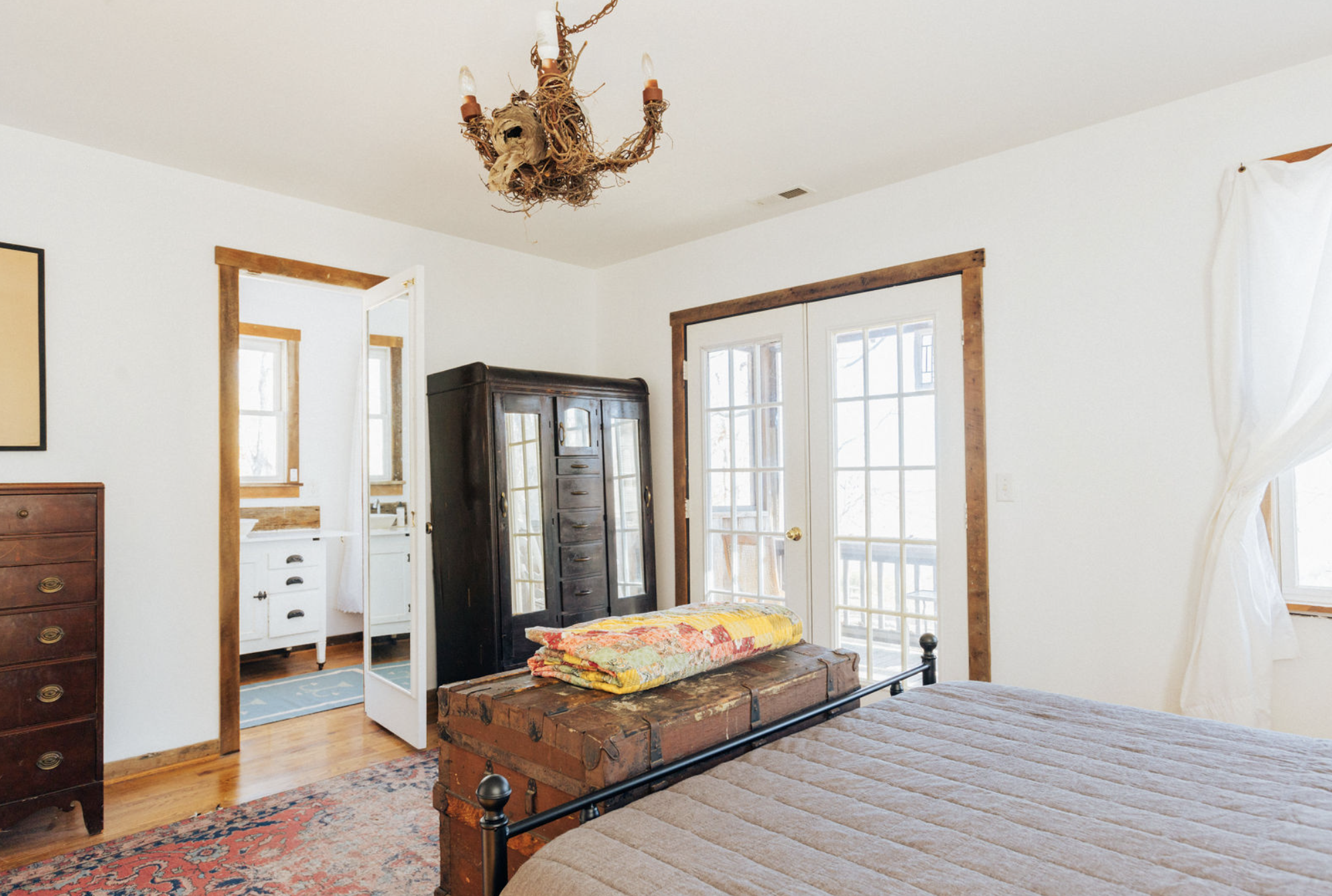 Whispering Falls Private Master Suite in the Main House at Rising Sun Retreat.