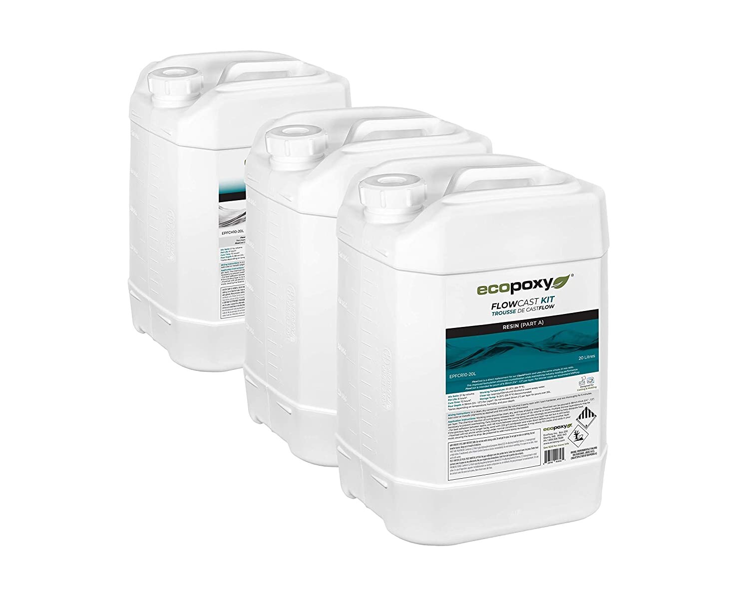 EcoPoxy - FlowCast - Improved Liquid Plastic - 60 Liter Kit - 2:1 Ratio Mix  — Hardwood Reclamation
