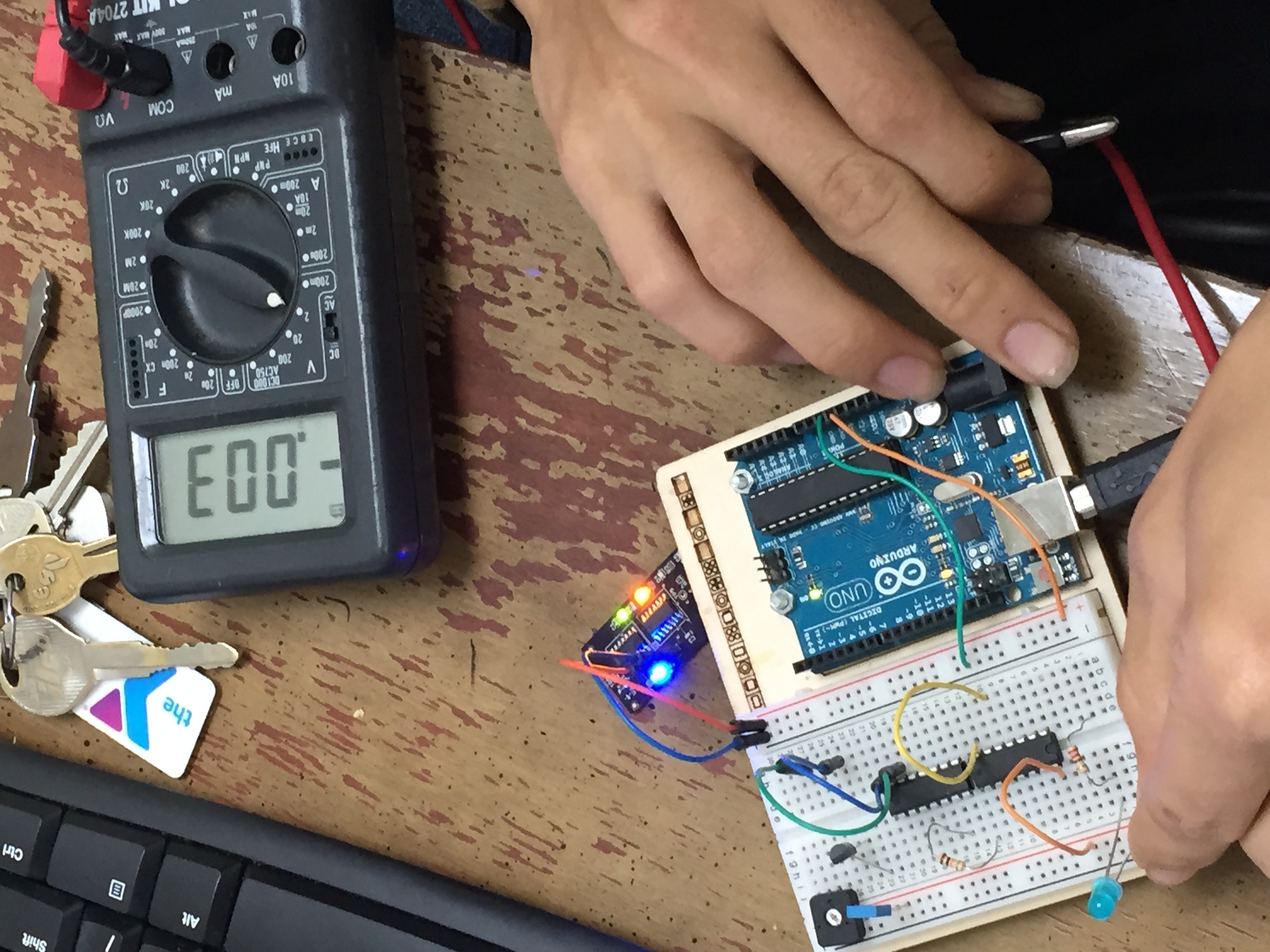 LEDs Powered by Heat on Temp Sensor