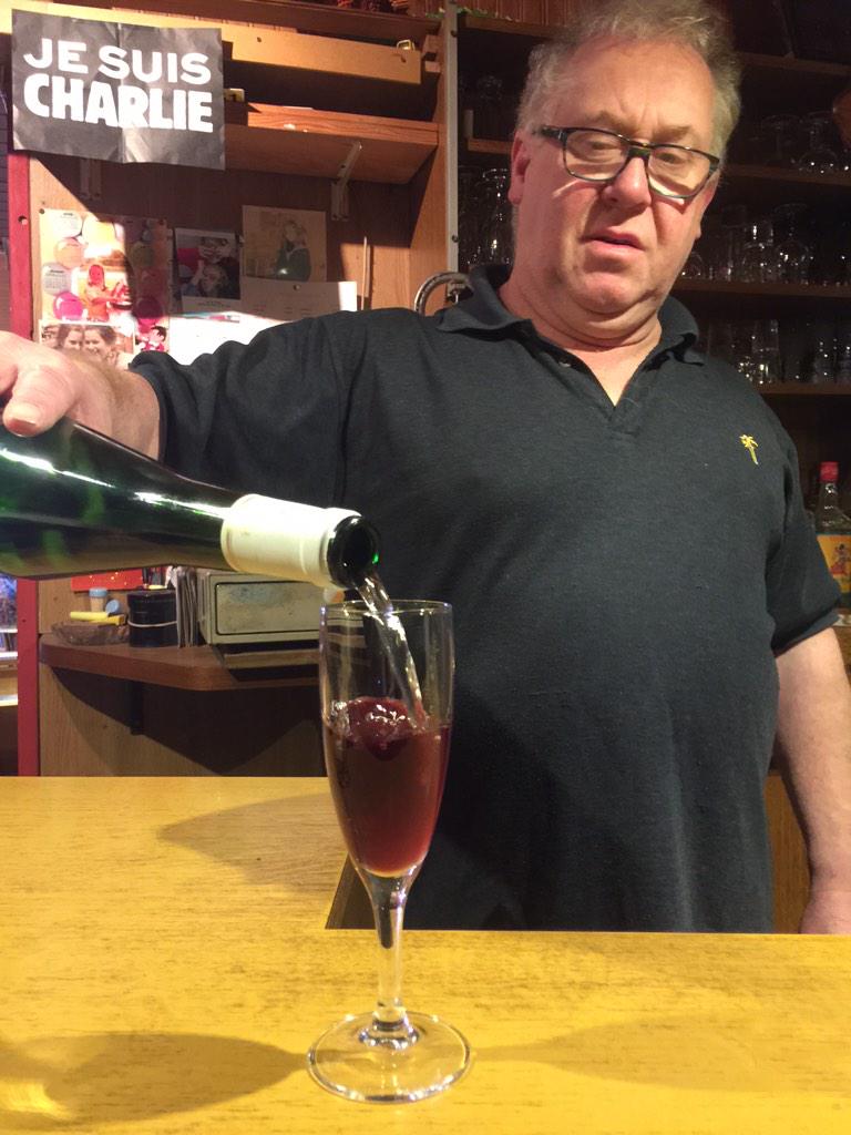 This is a Kir, which we don't talk about in this episode. But this is the guy who poured the Picon biere, so it's what we're going with.