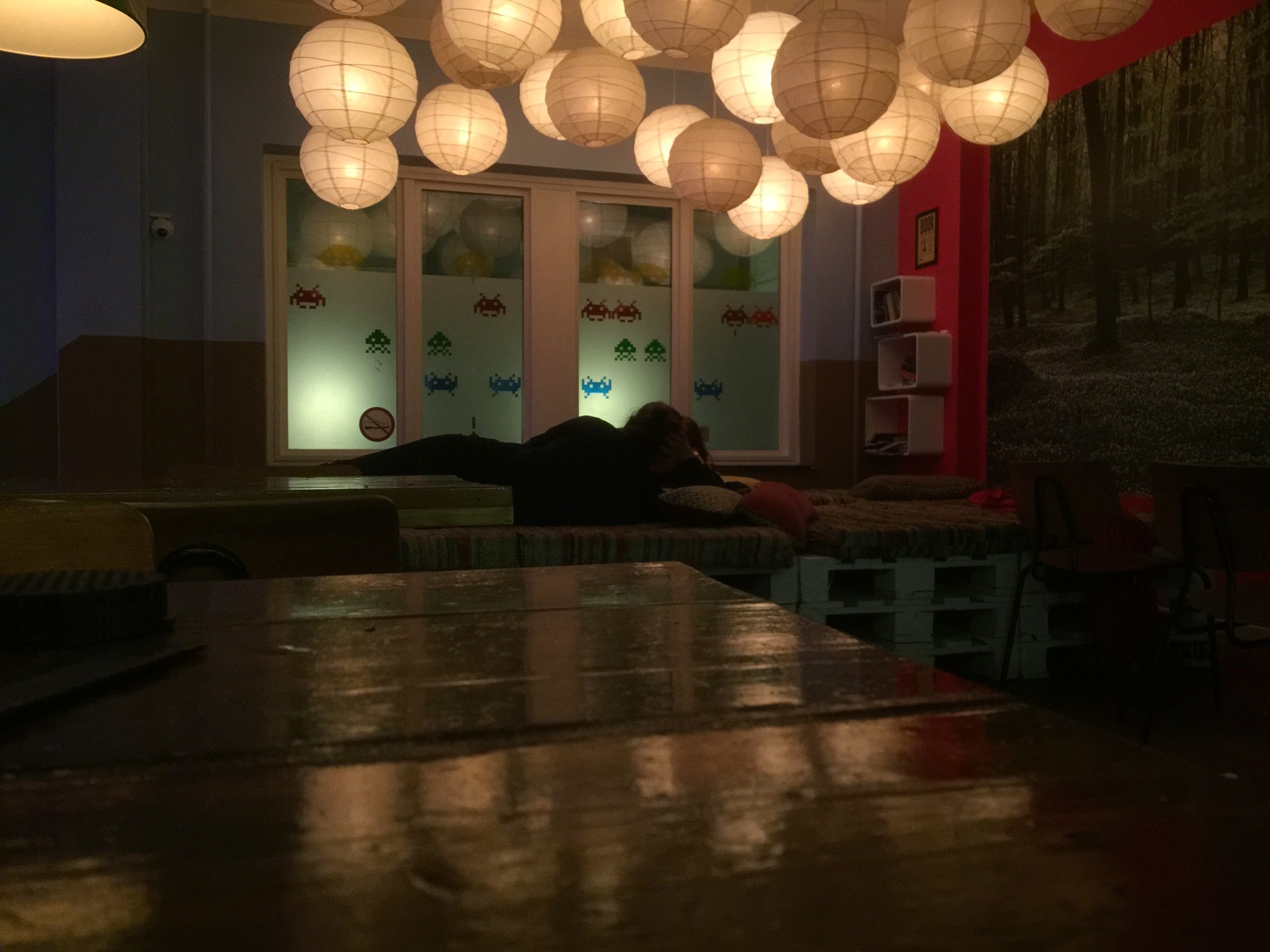 Young hostel lovers. Not us. Because we're not the first part.