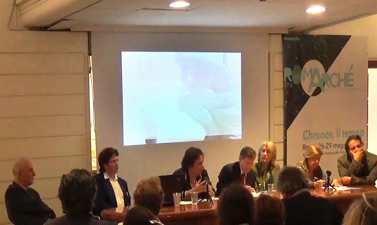  RomArché 2016. Museum.dià, II Convegno internazionale di museologia, Chronos, Kairòs, Aion - Il tempo dei musei: da sinistra, Vito Lattanzi (Direzione Generale Musei, MiBACT), Valentino Nizzo (Direzione Generale musei, MiBACT), Rosanna Friggeri (Sop