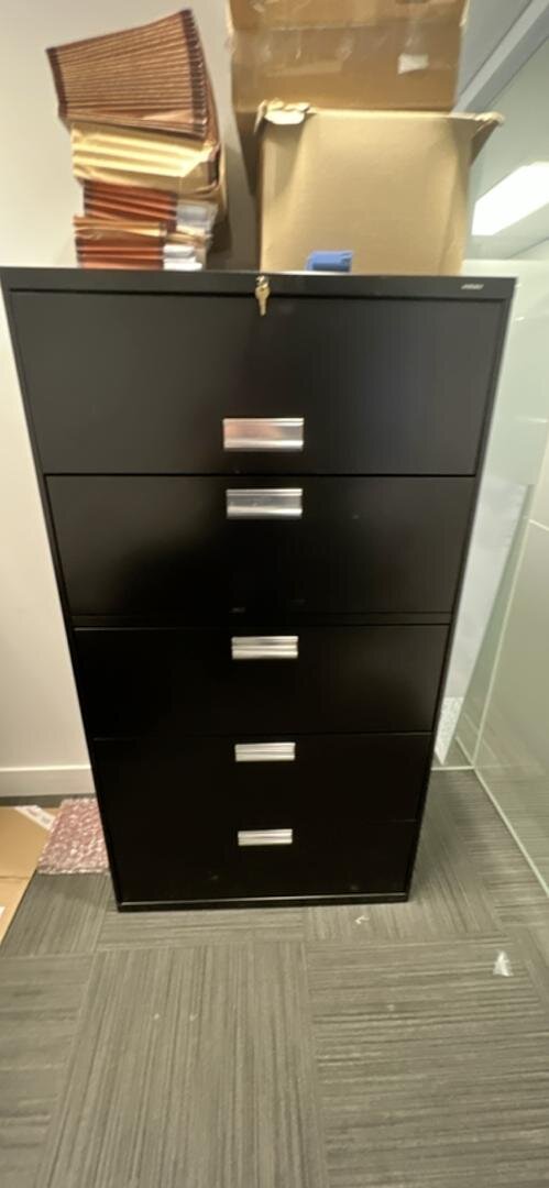 Hon Metal 5 High Lateral File Cabinet Black Premiere Office Furniture