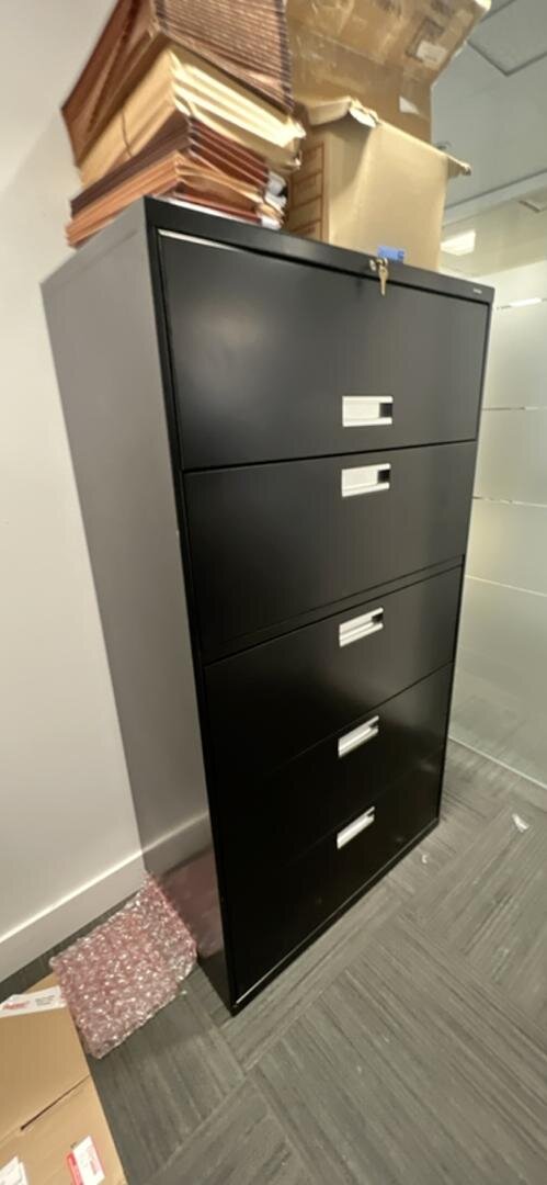 Hon Metal 5 High Lateral File Cabinet Black Premiere Office Furniture