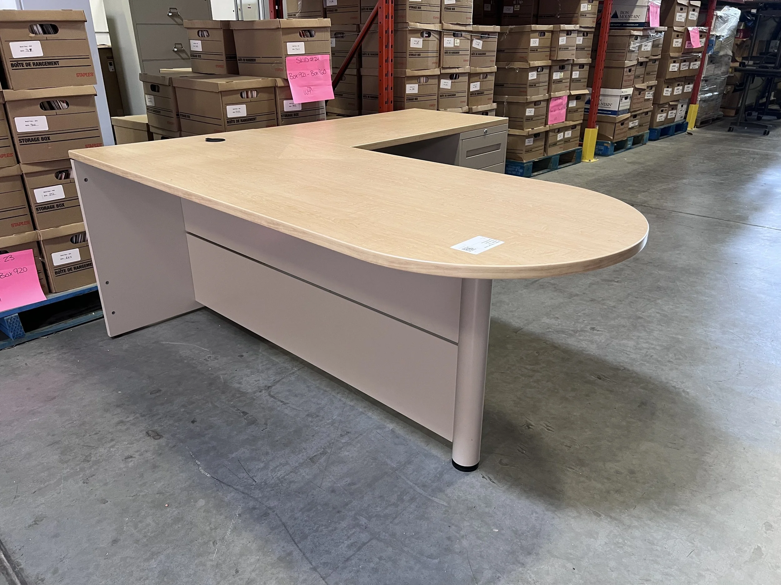 Swiftspace Mobile, Foldable LShape Desk w/BBF Ped — Premiere Office
