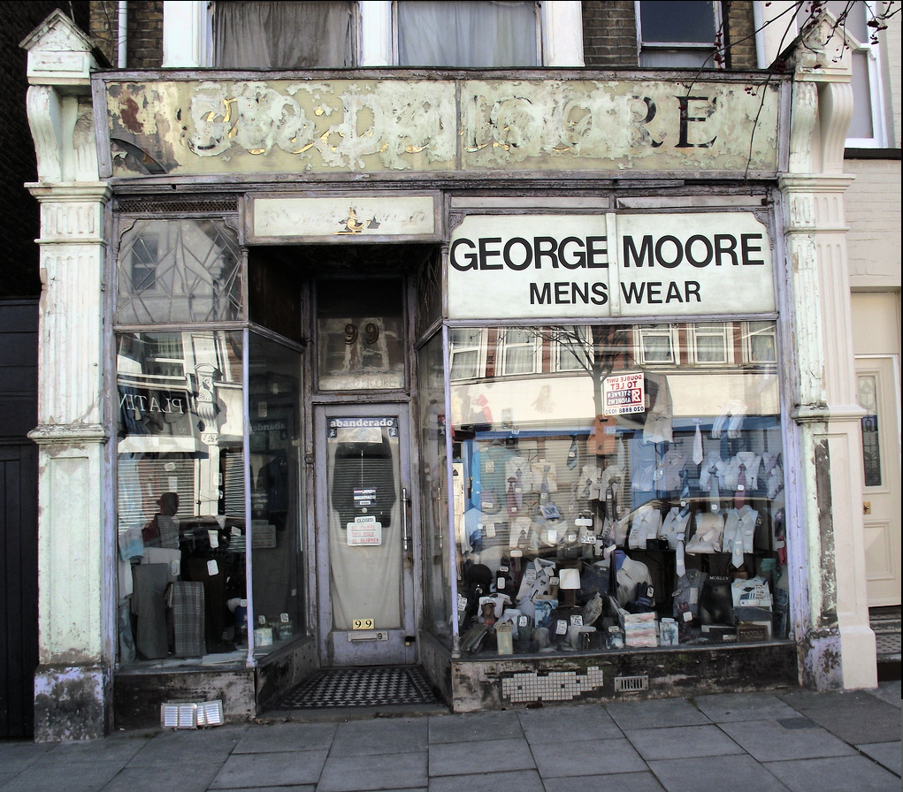 The shopfront at Number 99, photographed by Peter Berthoud