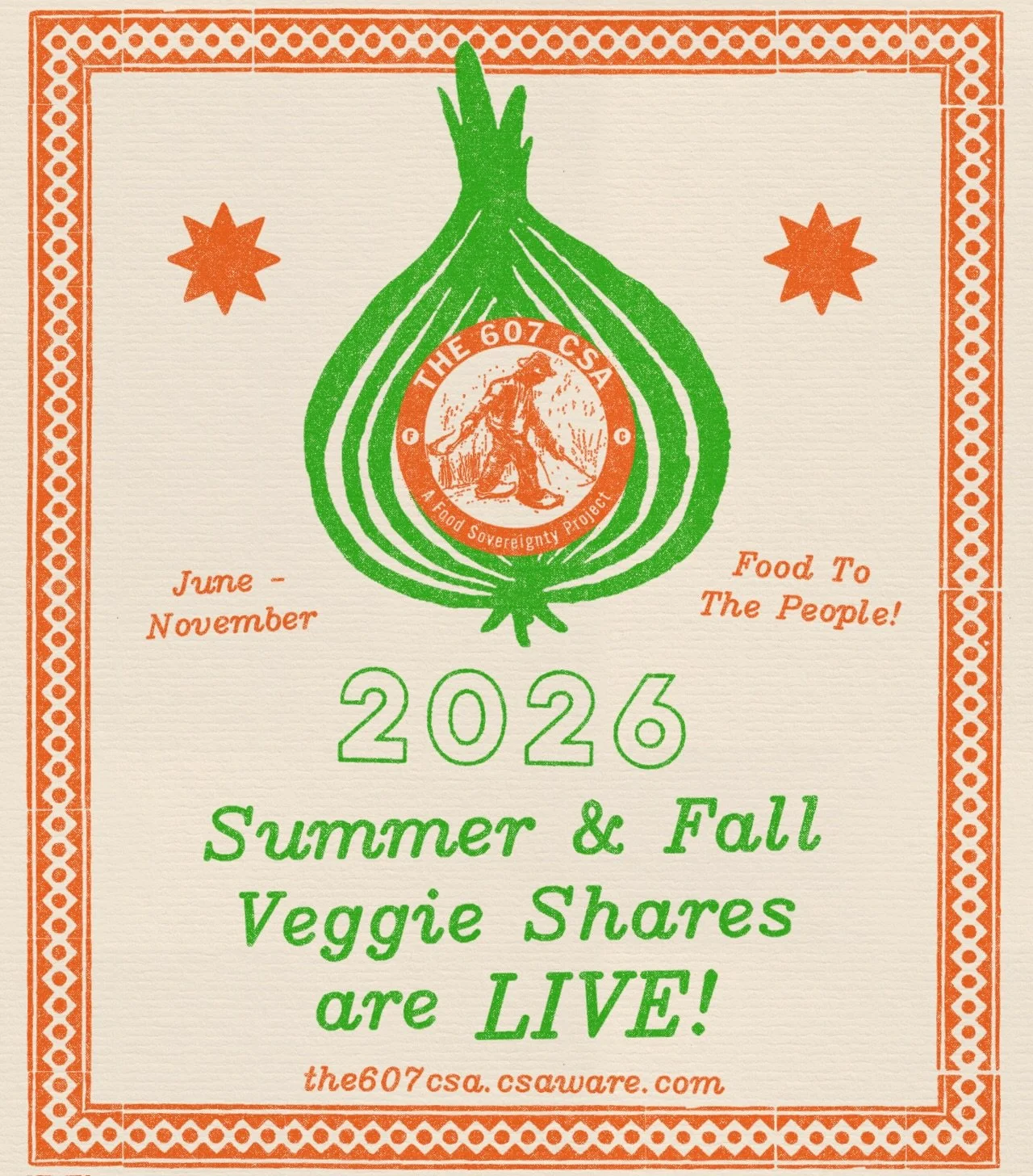 Happy CSA Week! 🌱 We&rsquo;re excited to announce that Summer &amp; Fall 2026 Veggie Shares are available now!

We scrambled like busy beavers 🦫 to get these shares live in time. We&rsquo;re still working out a few kinks, confirming a few locations