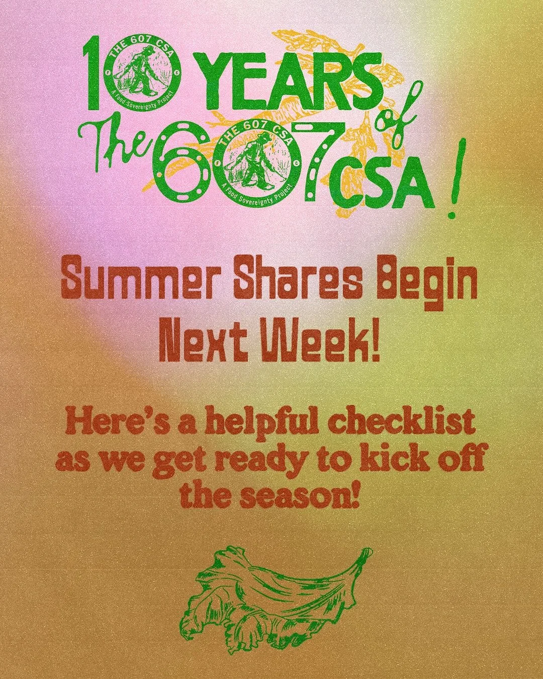 We&rsquo;ve extended the summer sign-up deadline to Wednesday (5/28) at 9pm! We&rsquo;re so excited to start our 10th Anniversary Summer CSA Season! Take a look at the slides to get ready for your first pick-up!