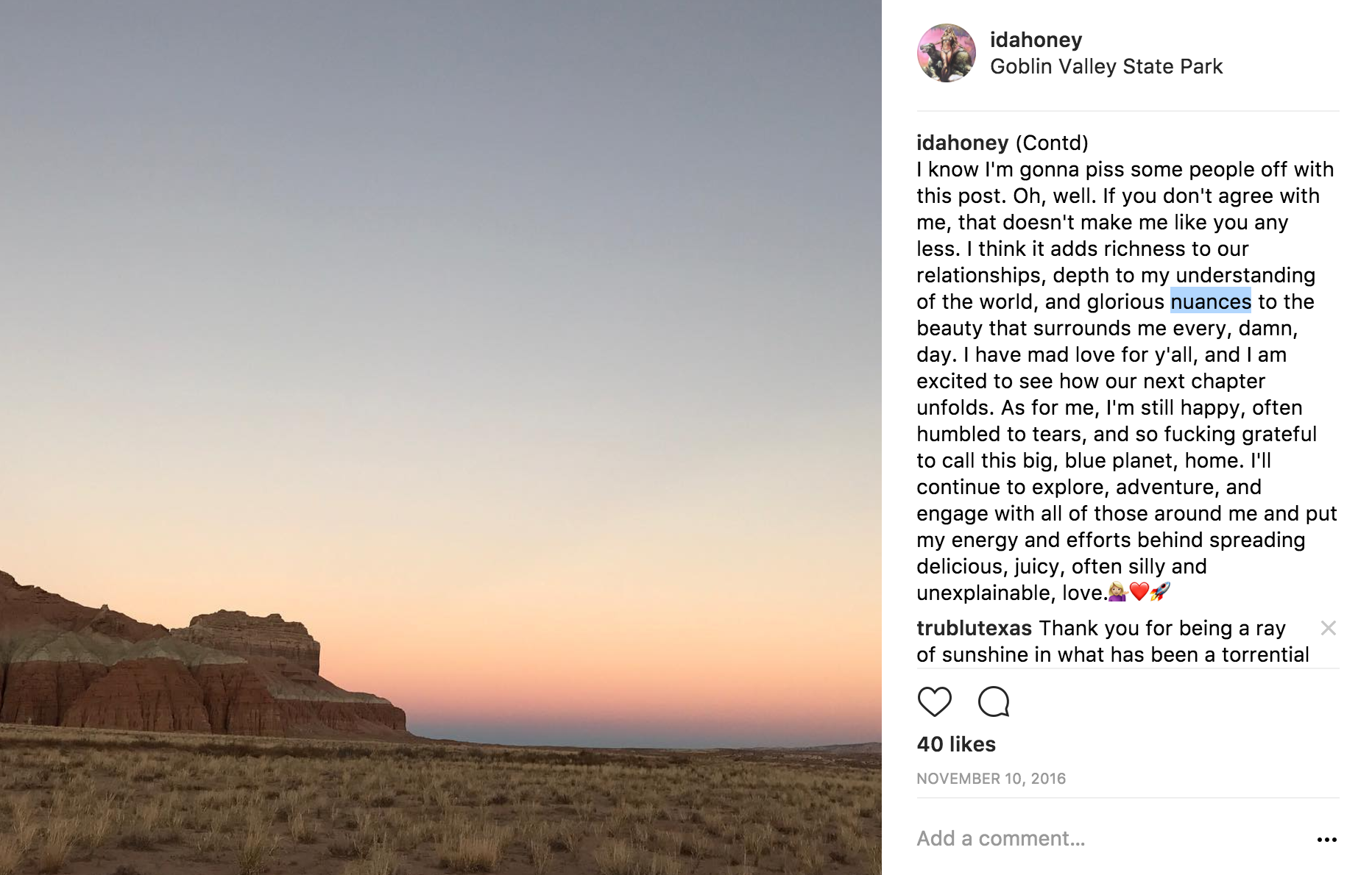 trublutexas Thank you for being a ray of sunshine in what has been a torrential onslaught of negative energy the last few days ☀️🤘🏻✨ sierrascorpio So well said. Really positive and realistic message ❤️❤️