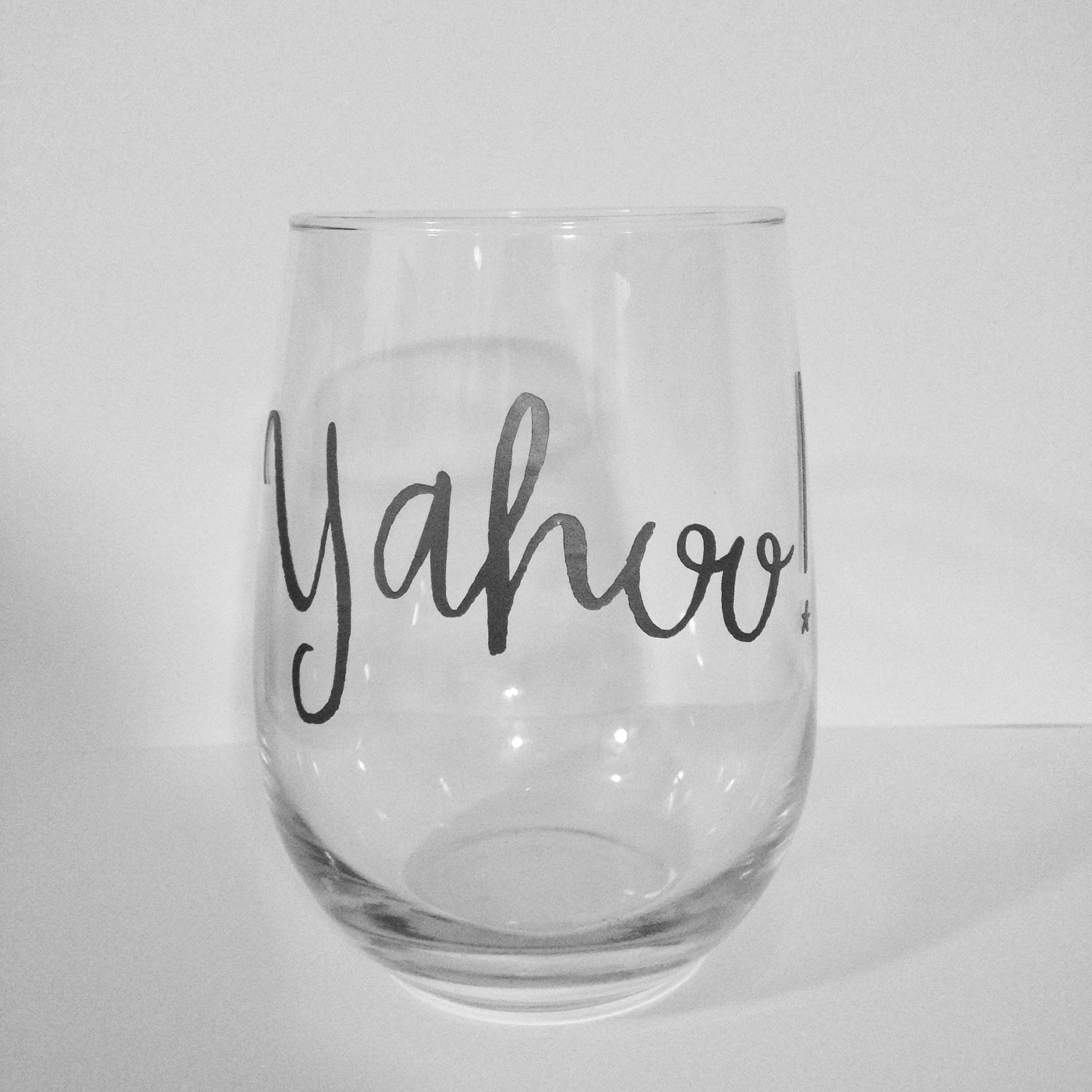 Yahoo! 17 oz. Stemless Wine Glass