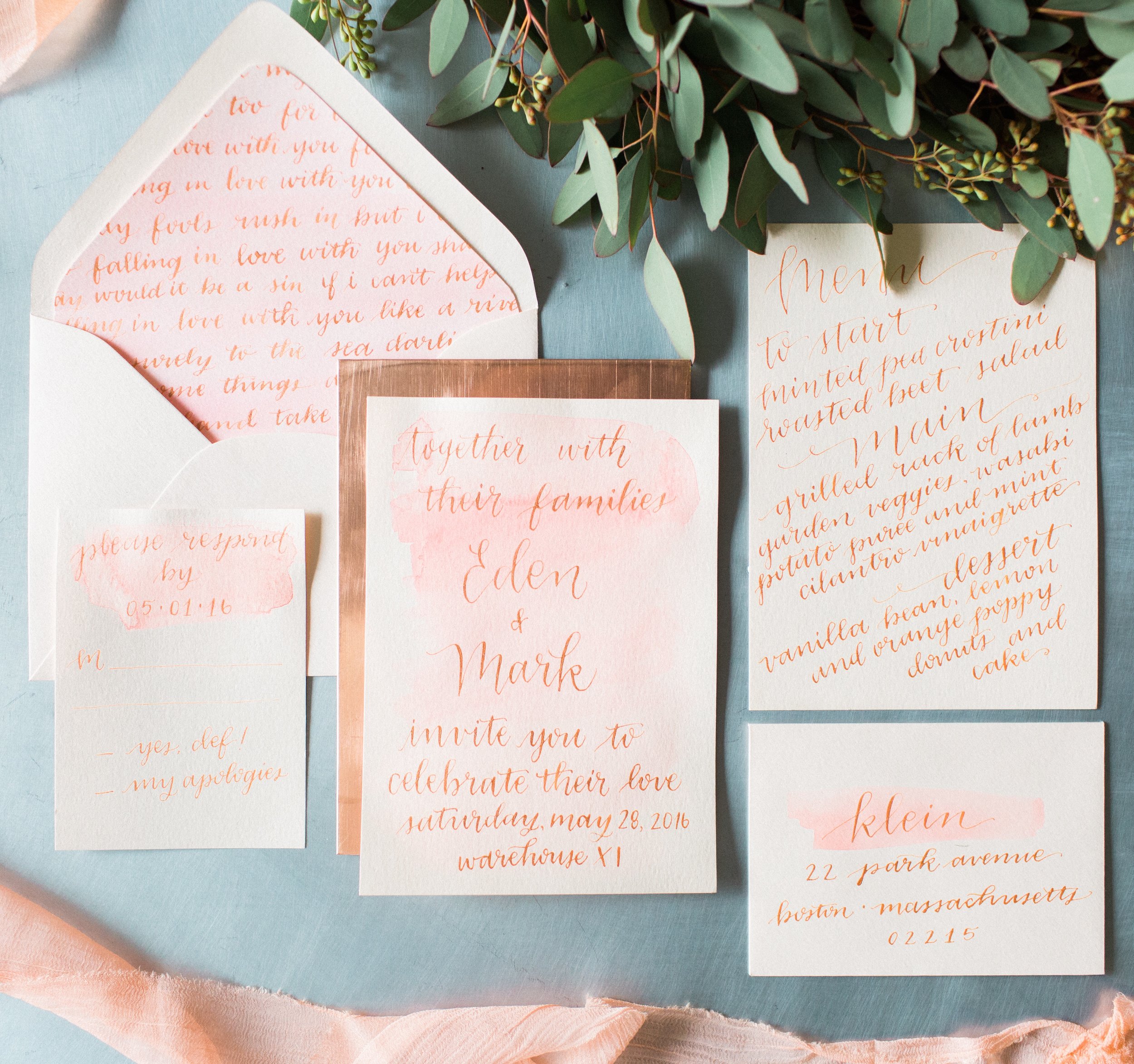 Copper Wedding Touches