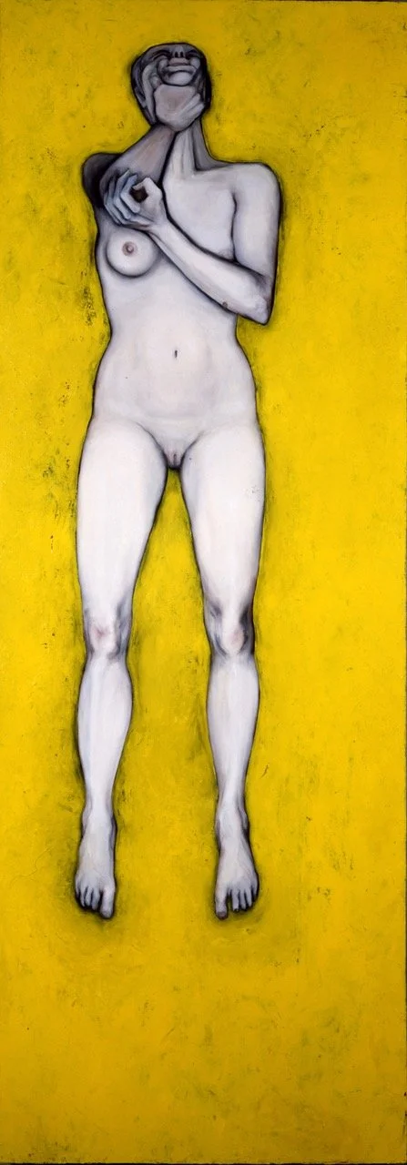 Levitate. 1991. Oil and wax on canvas. 90 x 31½ in. (228.6 x 80 cm) 
(private collection)