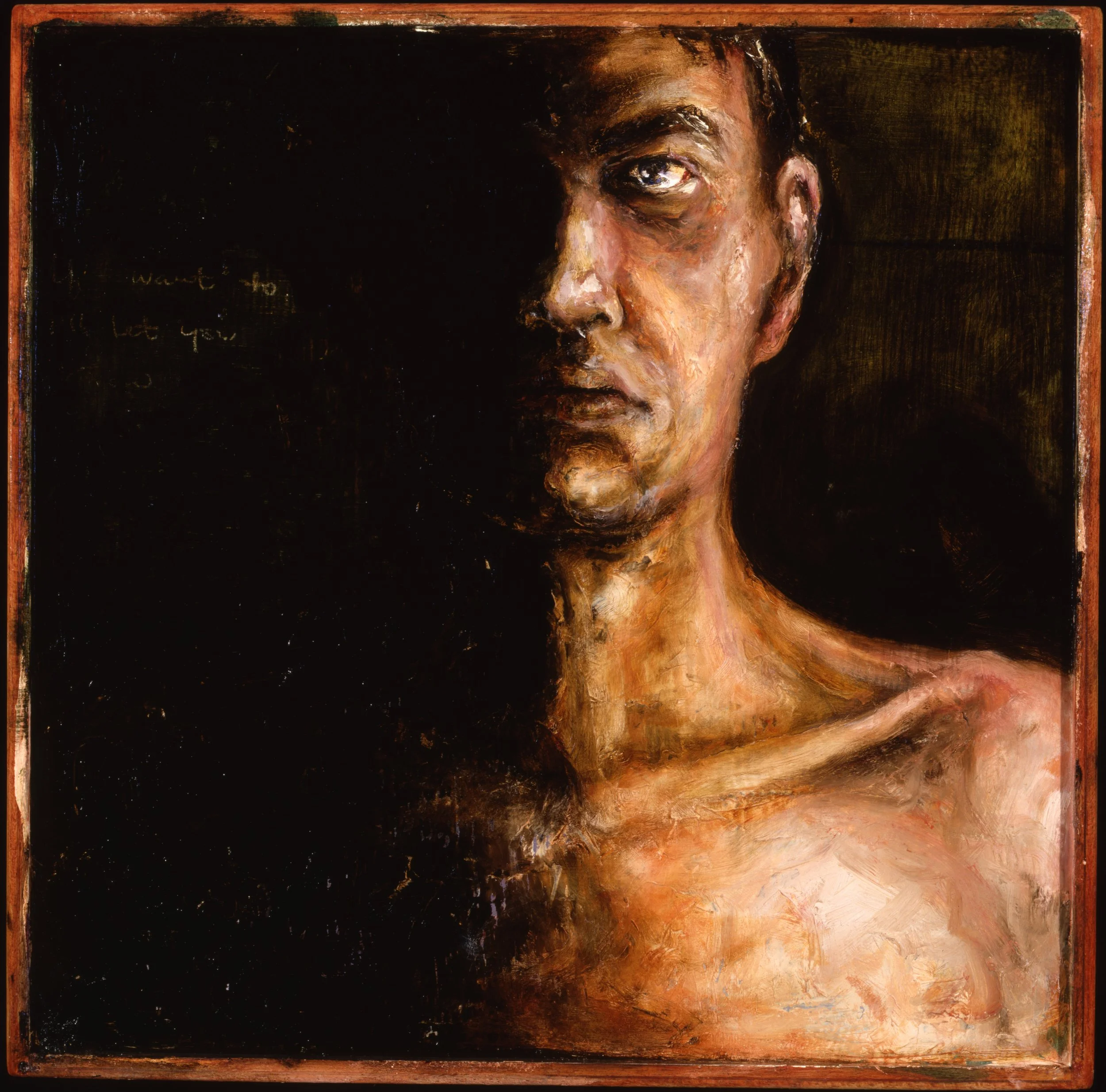 If I want to... (still geworden #6). 1994. oil on panel. 15 x 15 in. (38.1 x 38.1 cm) 