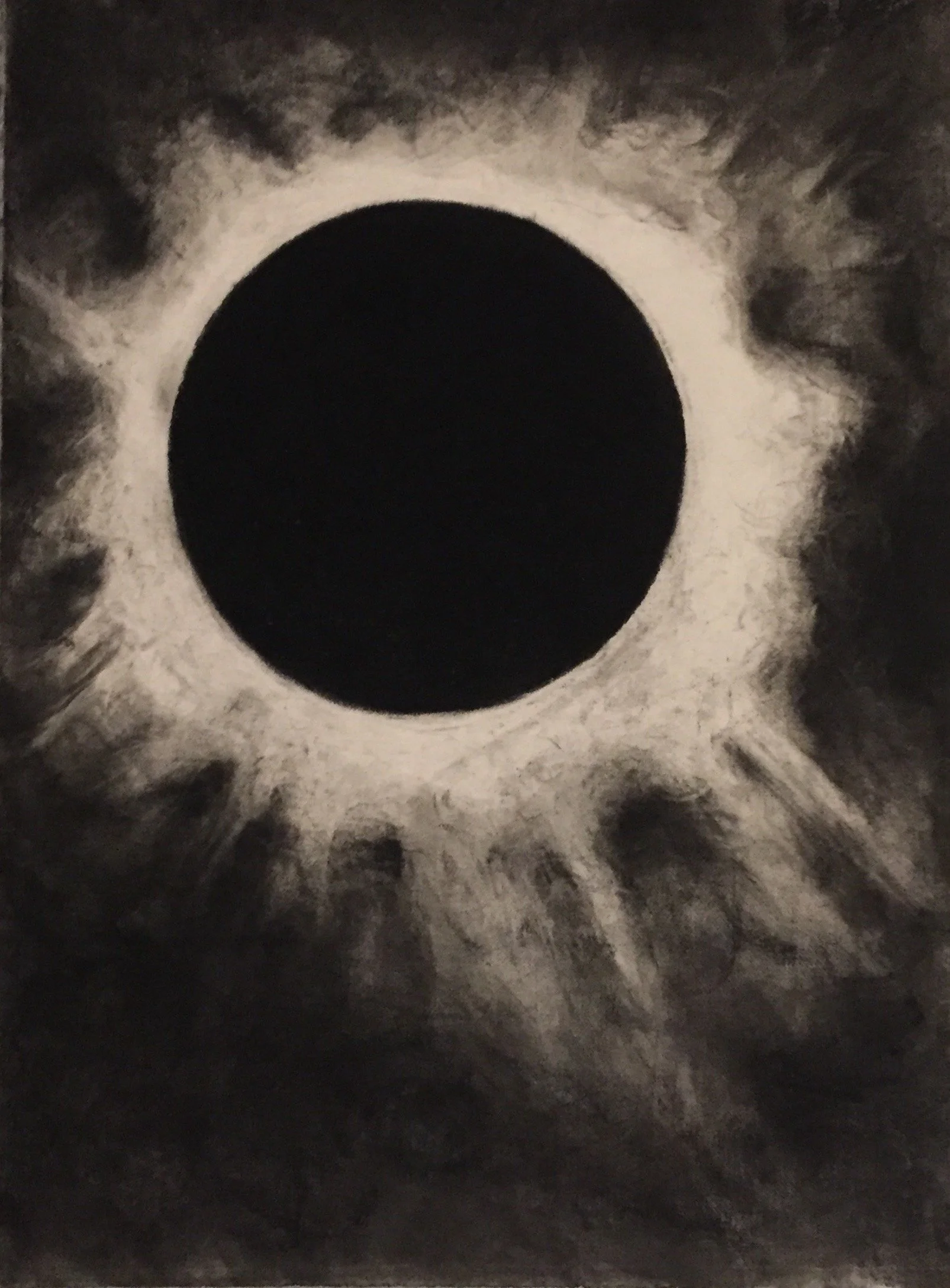 Total Eclipse of the Sun (Indra's Net). 2017. Charcoal and black chalk on paper. 30 x 22 in. (76.2 x 55.9 cm)