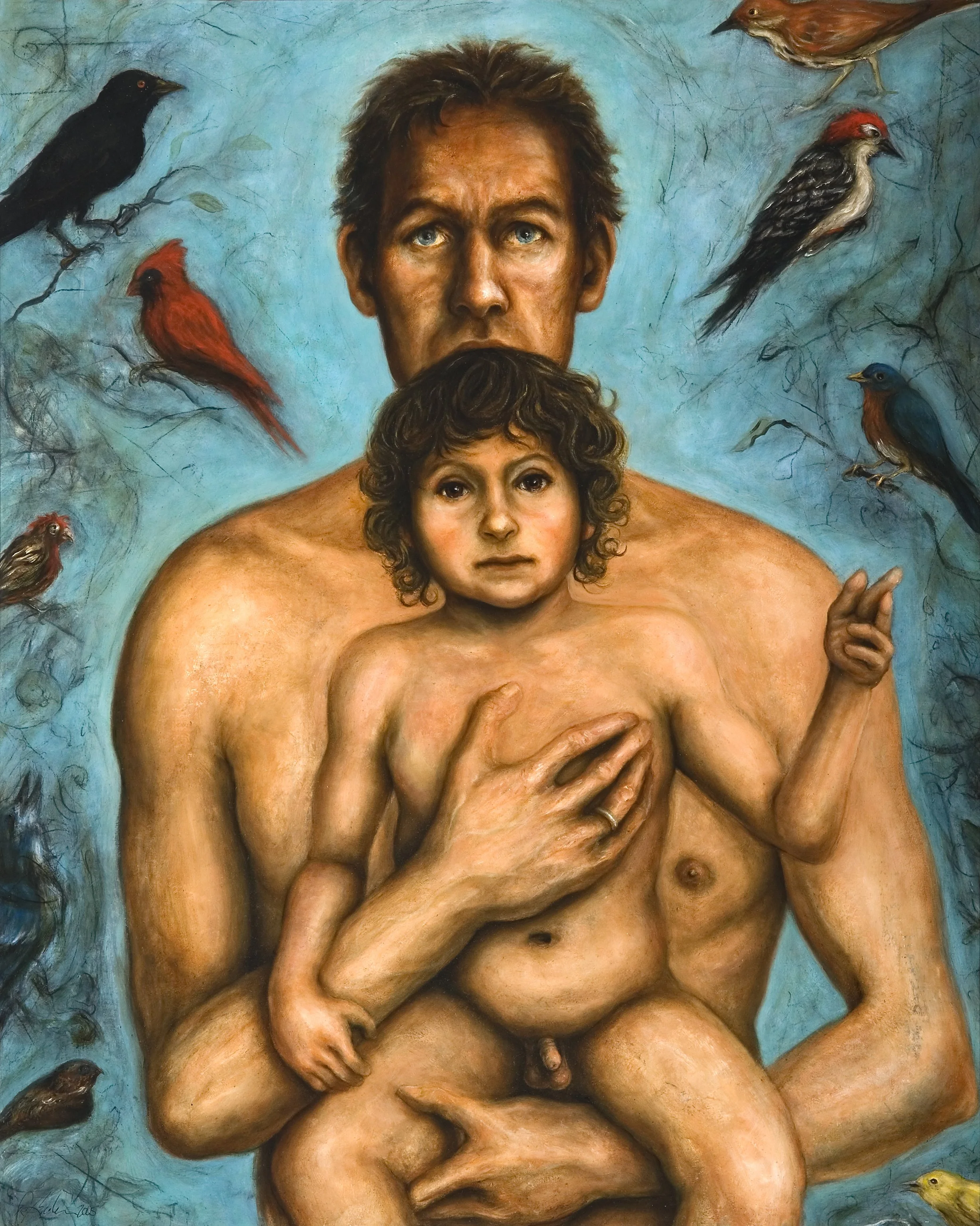 Father-Son-Bird (This is our body). 2005-06. Oil on panel. 32 x 26 in. (81.3 x 66 cm) 