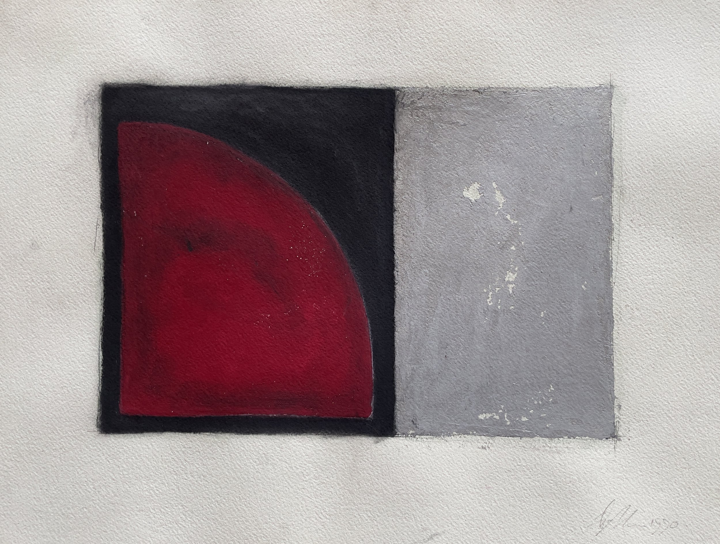 Conjunction. 1990. Gouche, watercolor, charcoal, metallic acrylic, and pencil on paper. 12 x 16 in. (30.5 x 40.6 cm)