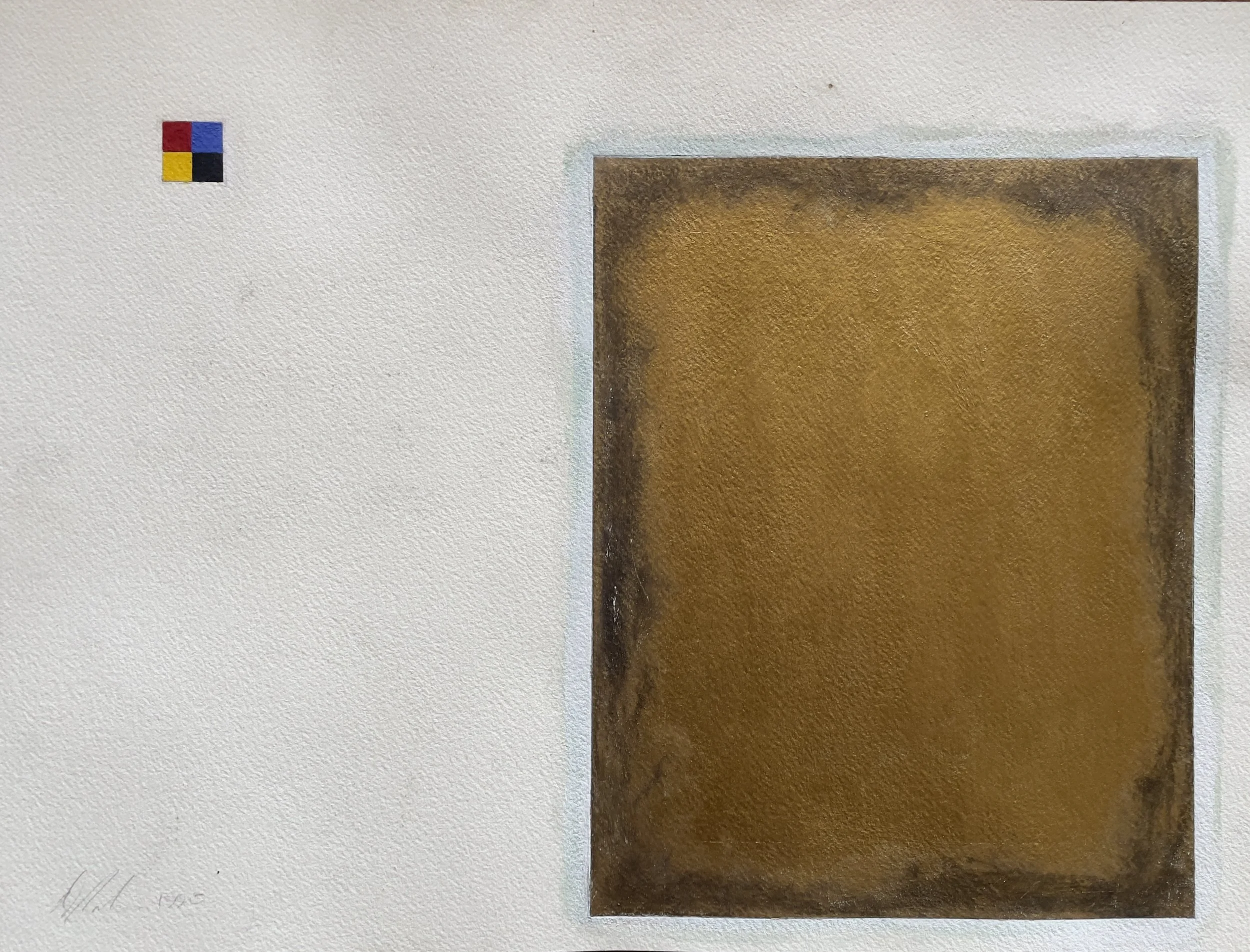 Golden Rectangle. 1990. 990. Gouche, watercolor, charcoal, metallic acrylic, and pencil on paper. 12 x 16 in. (30.5 x 40.6 cm)
