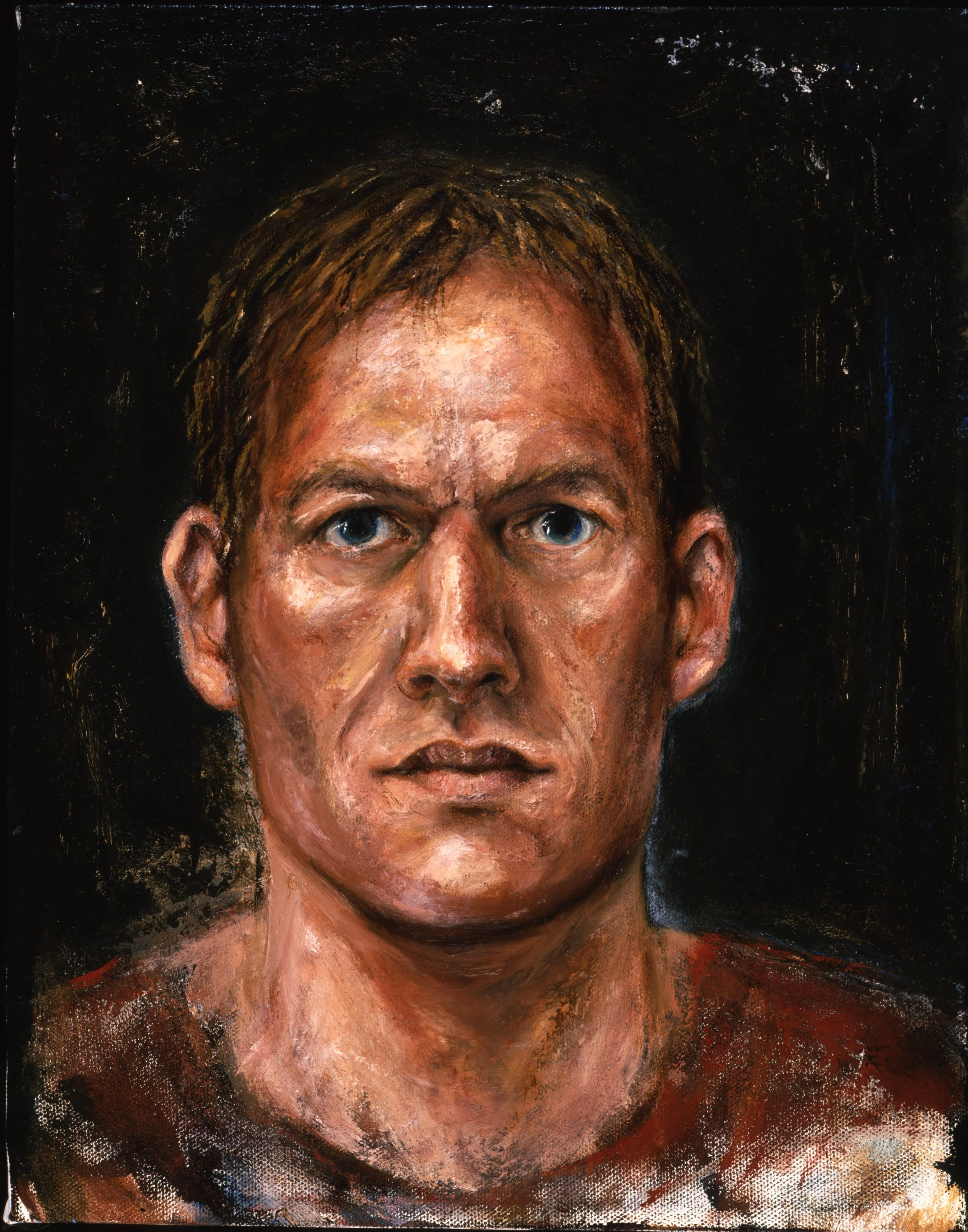 Self-Portrait in Red Shirt. 2000. Oil on canvas. 14 x 11 in. (35.6 x 27.9 cm) 