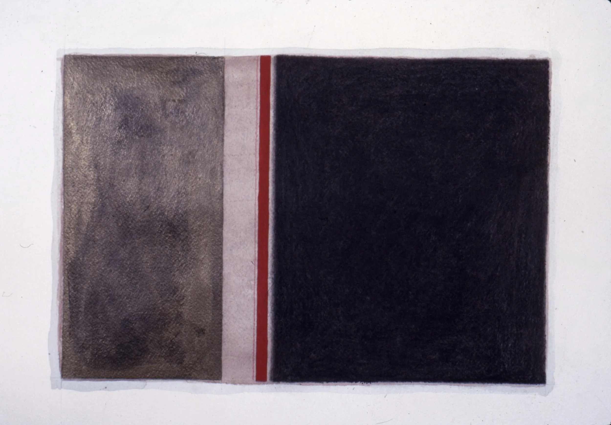 Division. 1990. Gouche, watercolor, charcoal, metallic acrylic, and pencil on paper. 12 x 16 in. (30.5 x 40.6 cm) 
(private collection, Chicago)