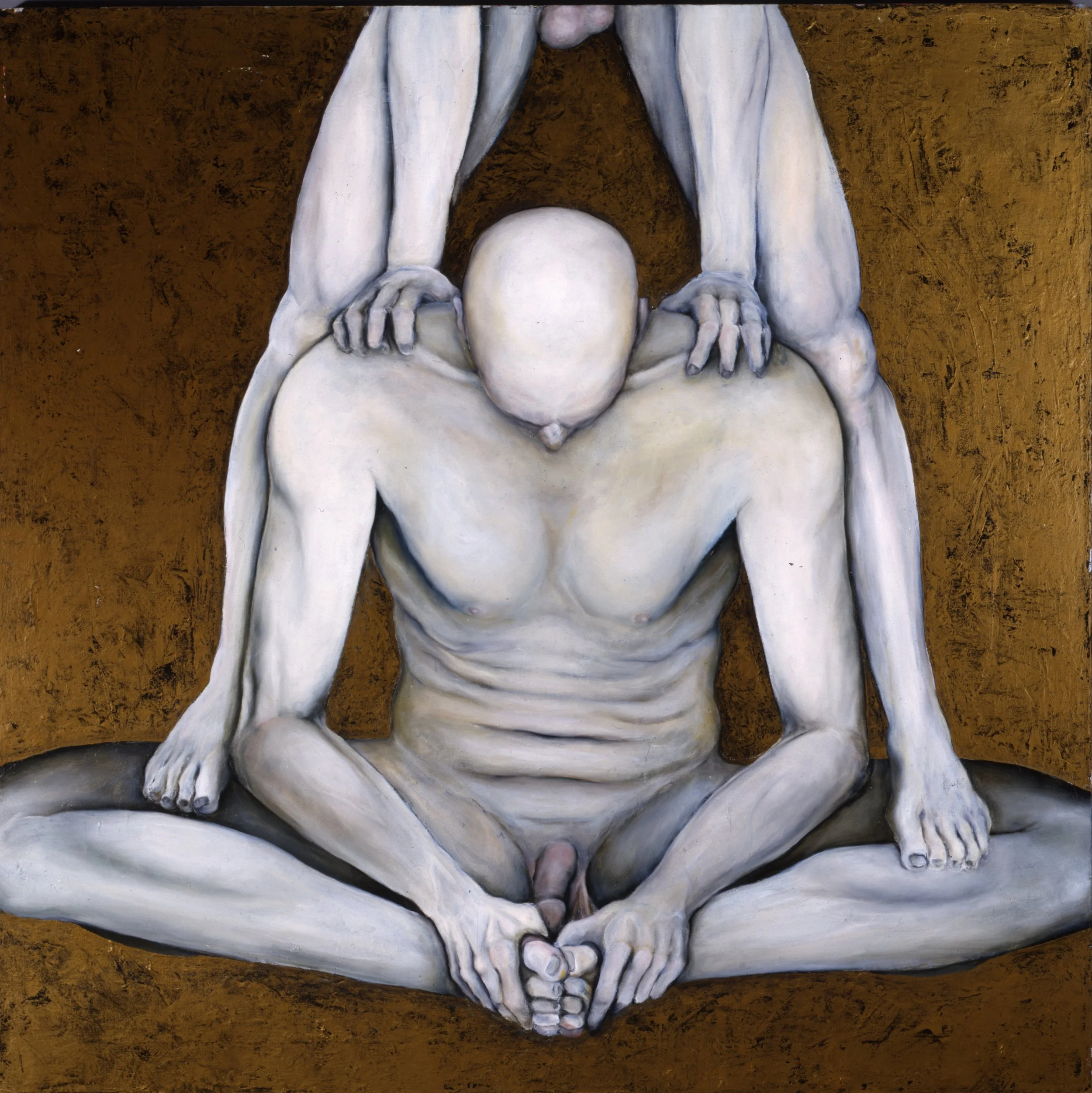 Doppelgänger. 1991. Oil, wax, enamel on canvas. 40 x 40 in. (101.6 x101.6 cm) 
(private collection, Chicago)