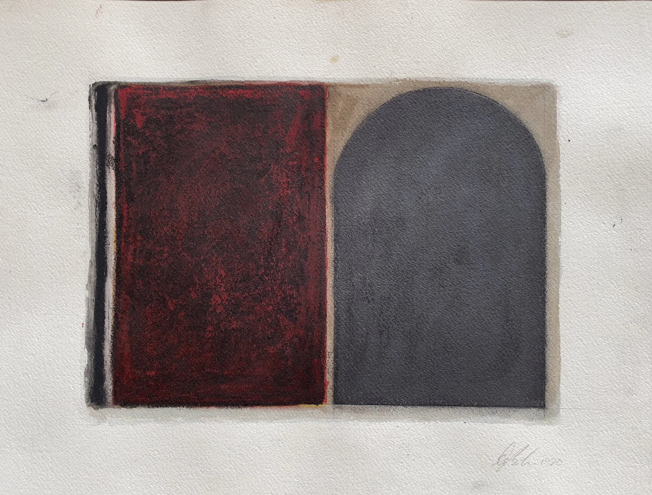 Arch. 1990. Gouche, watercolor, charcoal, metallic acrylic, and pencil on paper. 12 x 16 in. (30.5 x 40.6 cm)