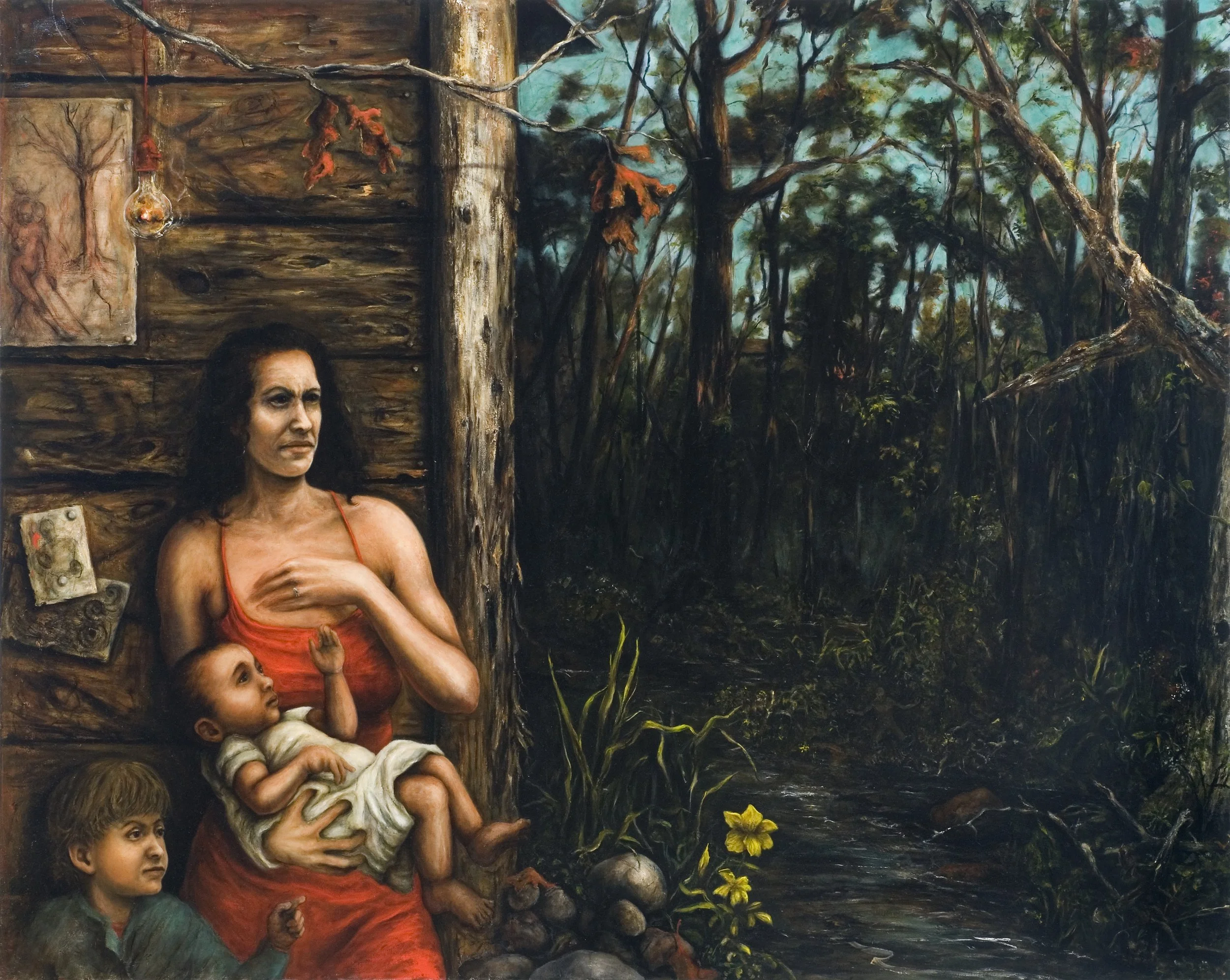Family and Fog. 2005. oil on linen. 60 x 72 in. (152.4 x 183 cm) 