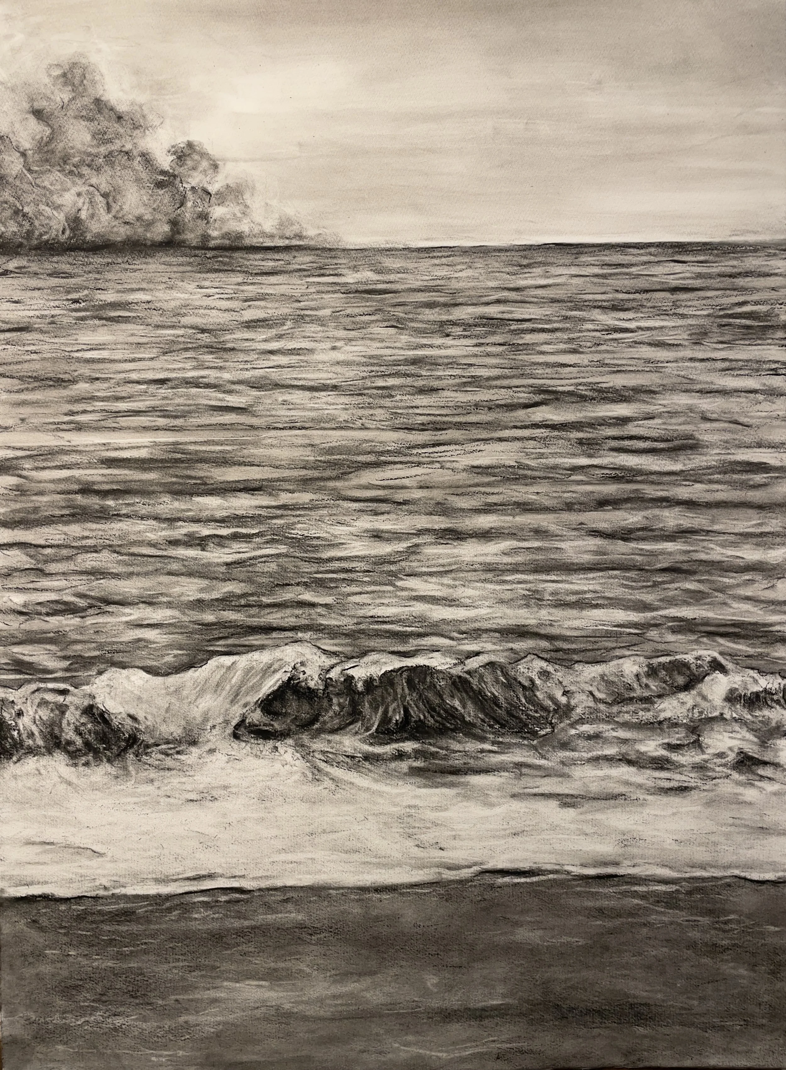 Memories of the Woolsey Fire (Indra's Net). 2022. Charcoal and black chalk on paper. 30 x 22 inches. (76.2 x 55.9 cm)