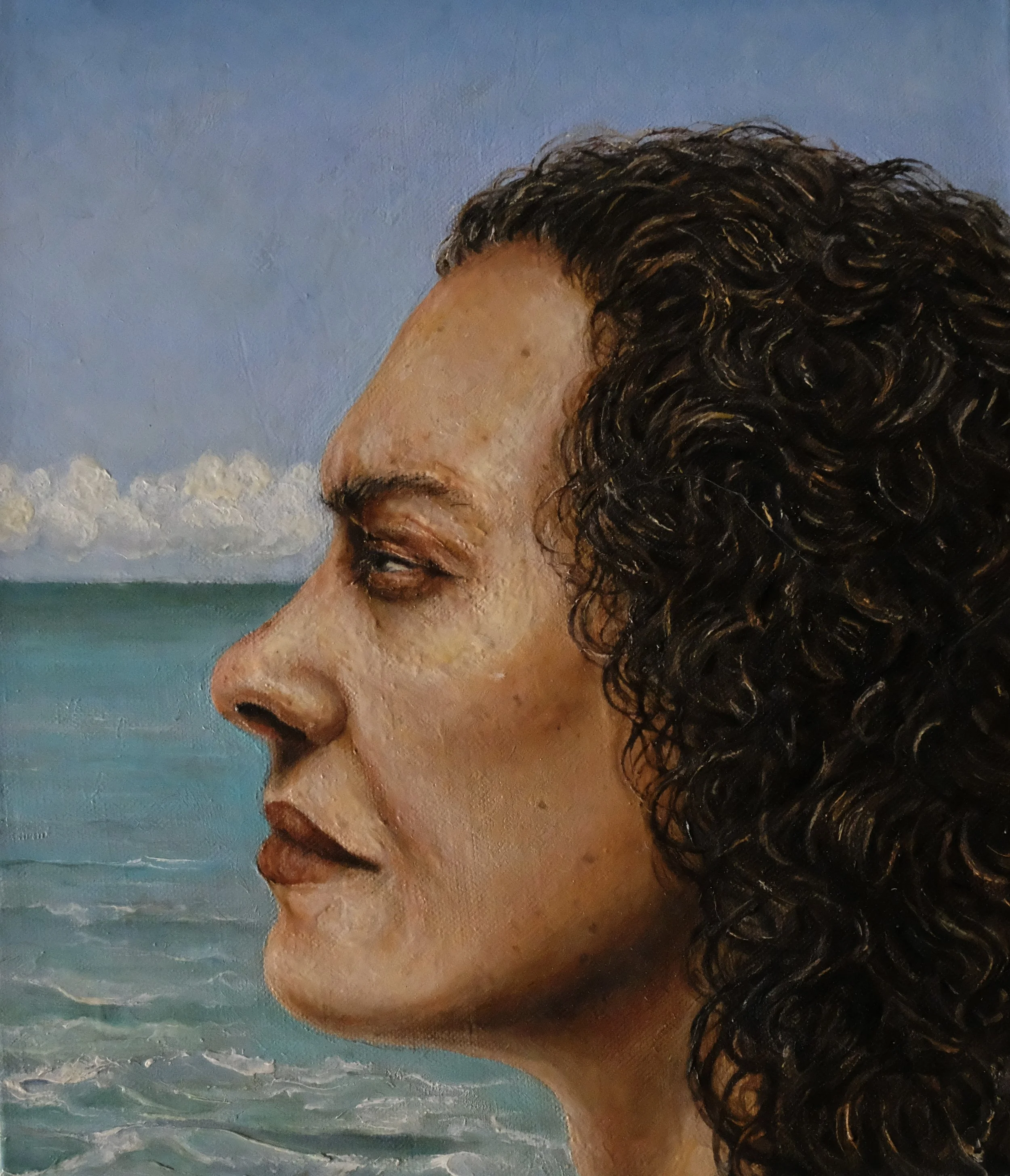 Tracie by the Ocean in Rhode Island.  2017. 12 x 10 in. (30.5 x 25.4 cm) 