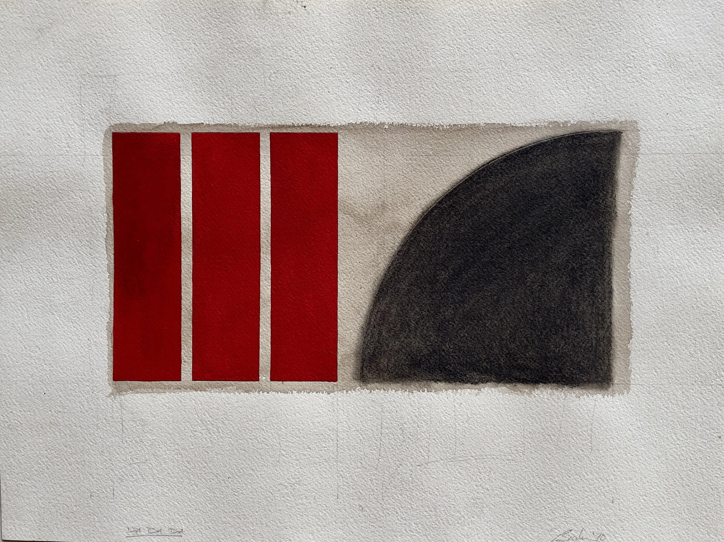 Da Da Da. 1990. Gouche, watercolor, and charcoal on paper. 12 x 16 in. (30.5 x 40.6 cm)