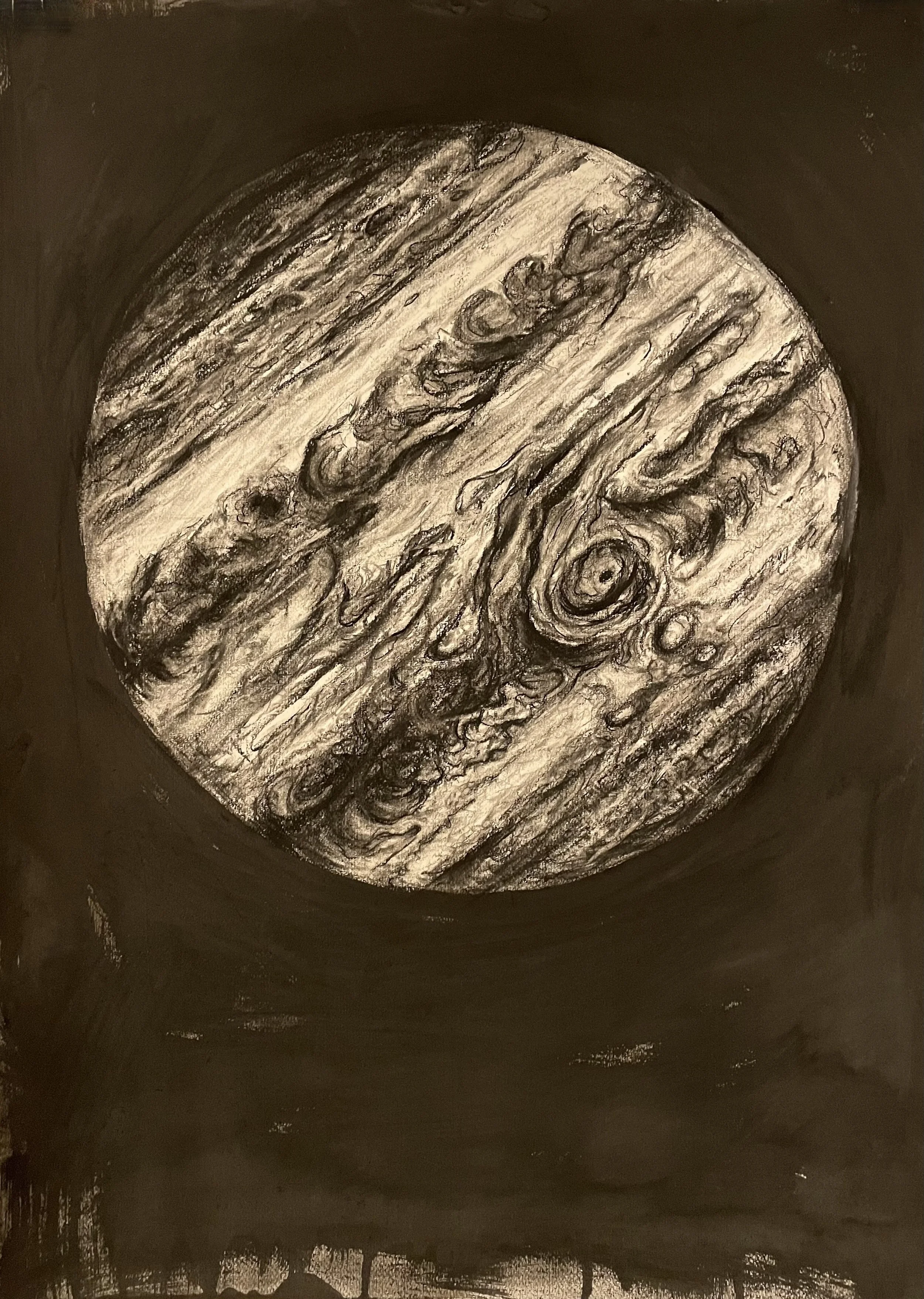 Jupiter (Indra's Net). 2021. Charcoal, black chalk, and ink on paper. 30 x 22 inches. (76.2 x 55.9 cm)