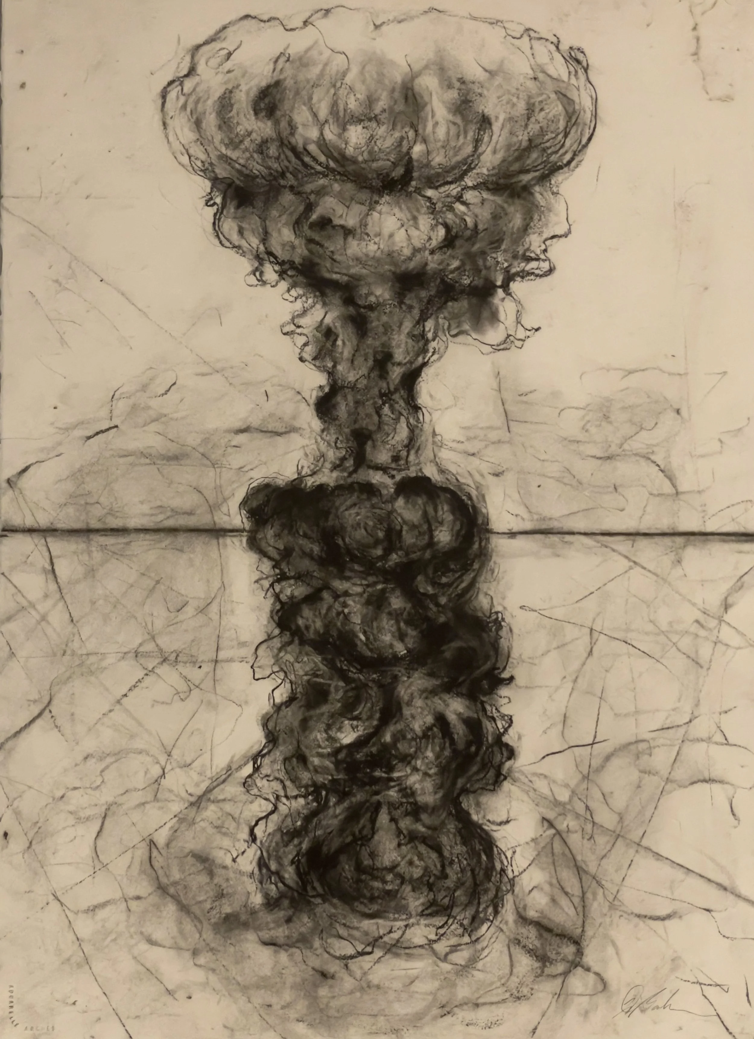 Nagasaki (Indra's Net). 2022. Charcoal and black chalk on paper. 30 x 22 in. (76.2 x 55.9 cm)