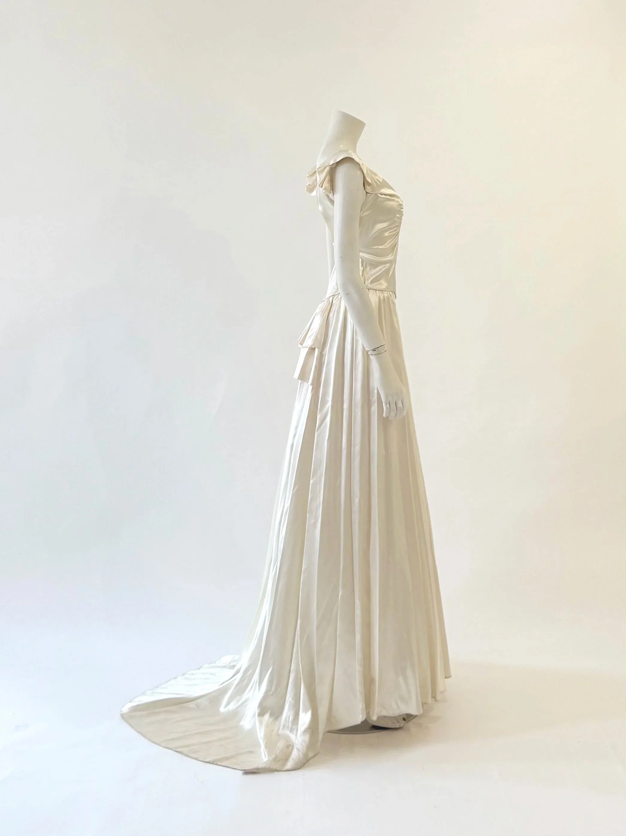 Vintage Liquid Satin Basque Waist Gown