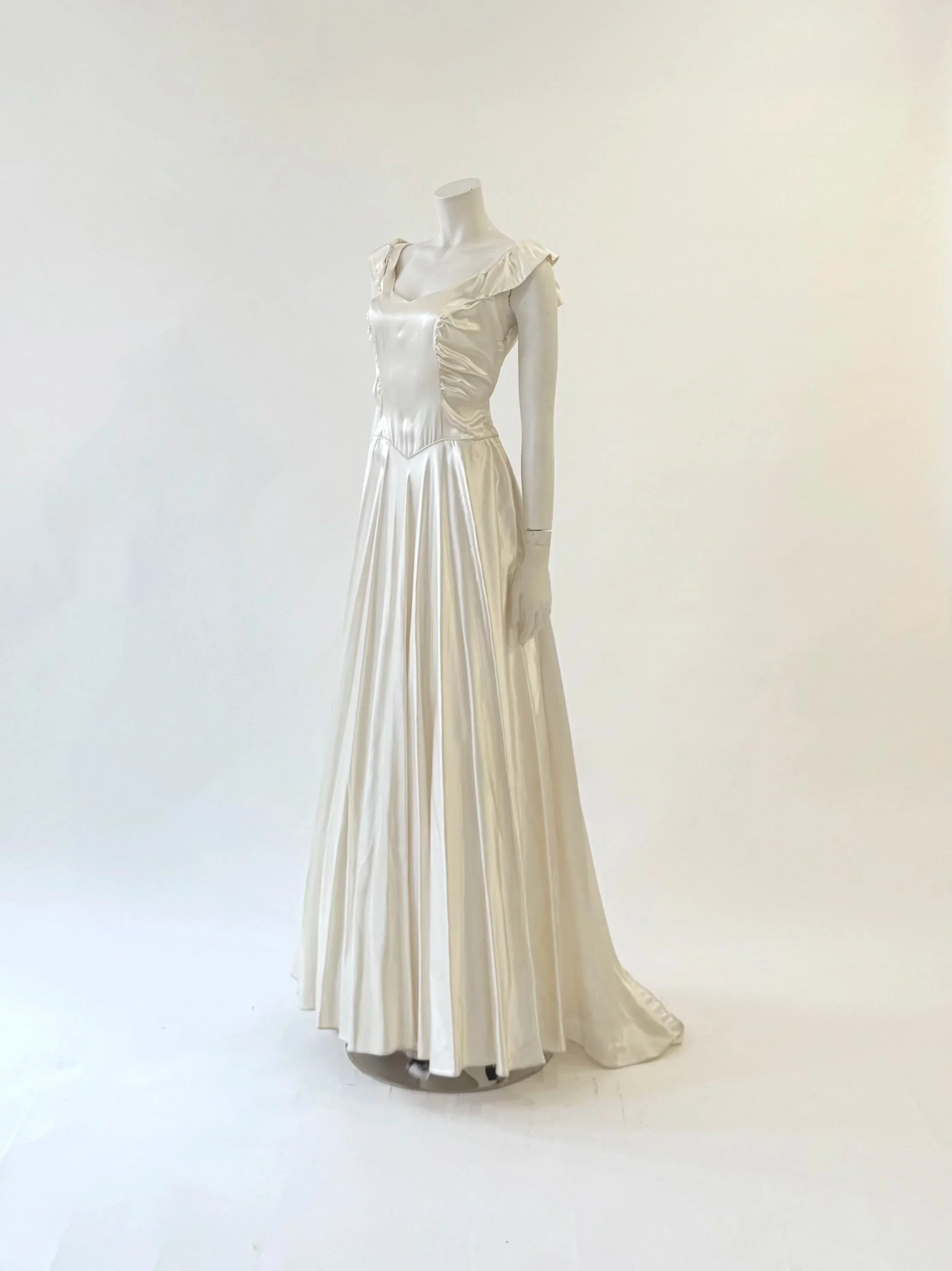 Vintage Liquid Satin Basque Waist Gown