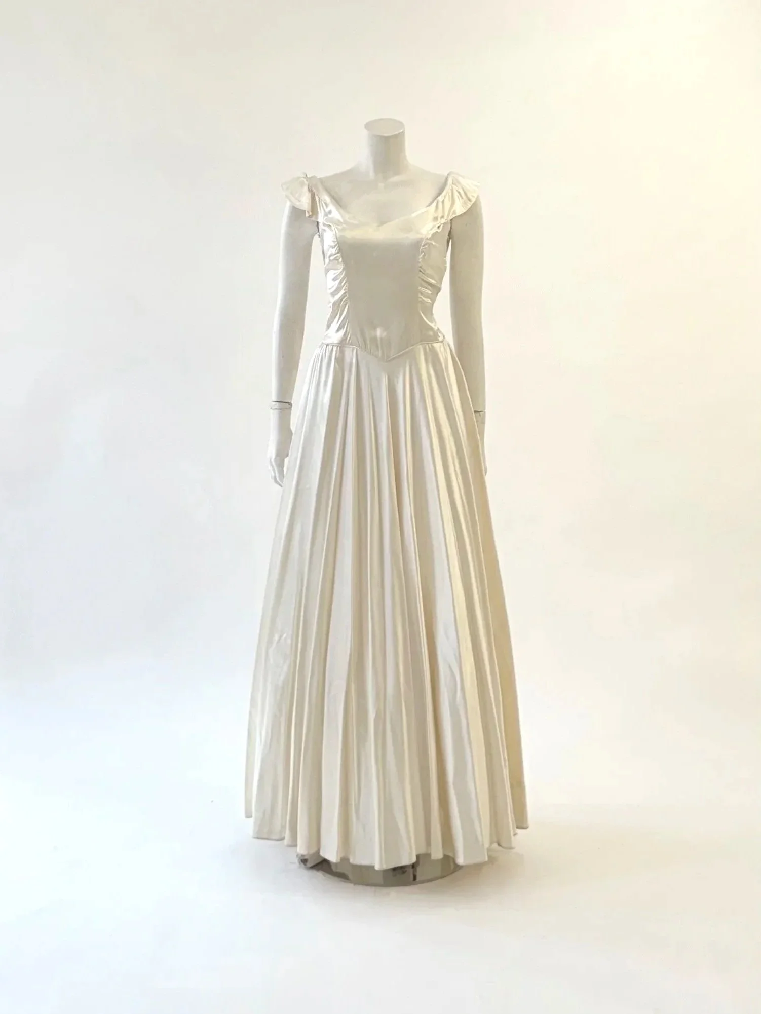 Vintage Liquid Satin Basque Waist Gown