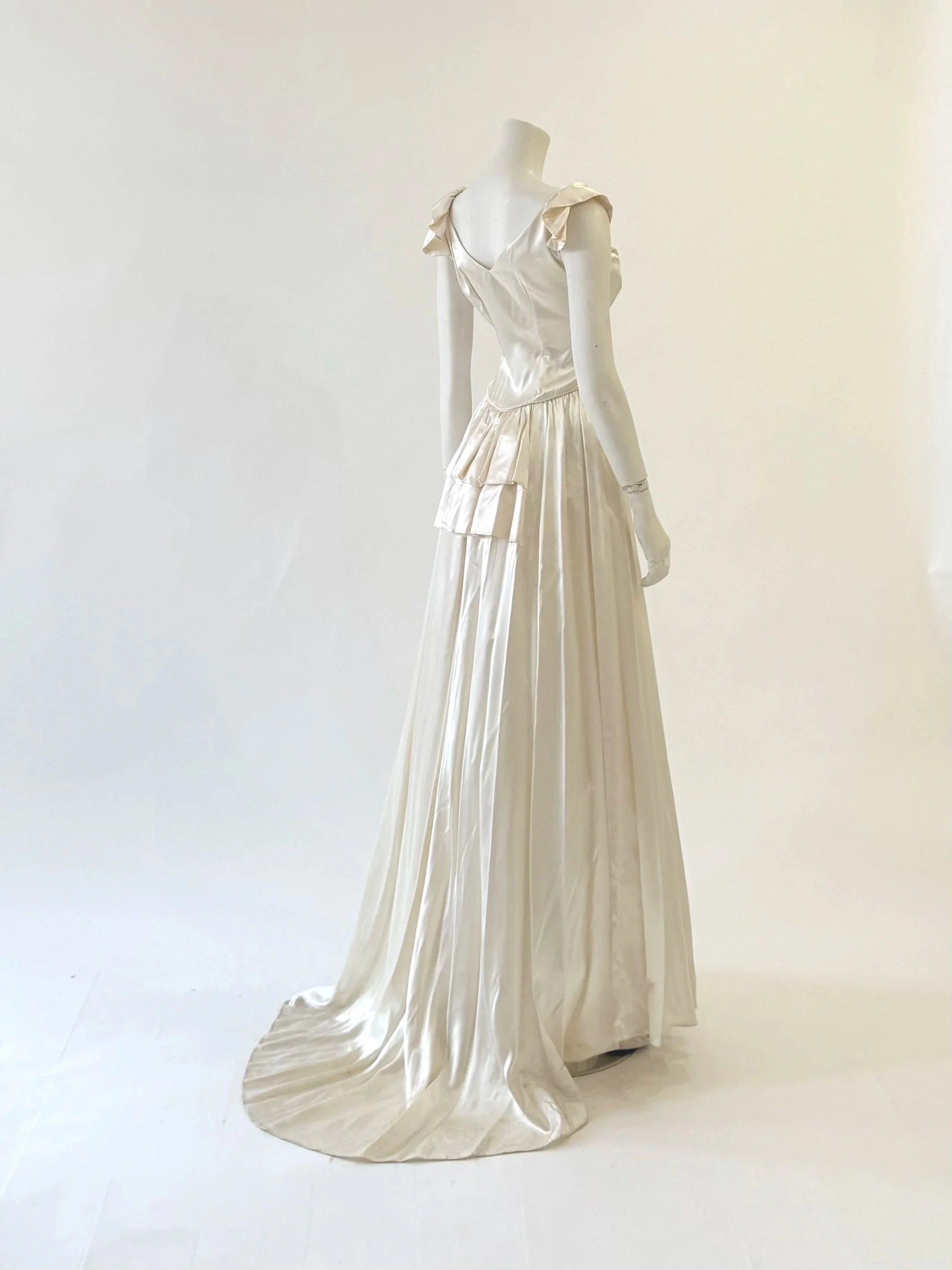 Vintage Liquid Satin Basque Waist Gown