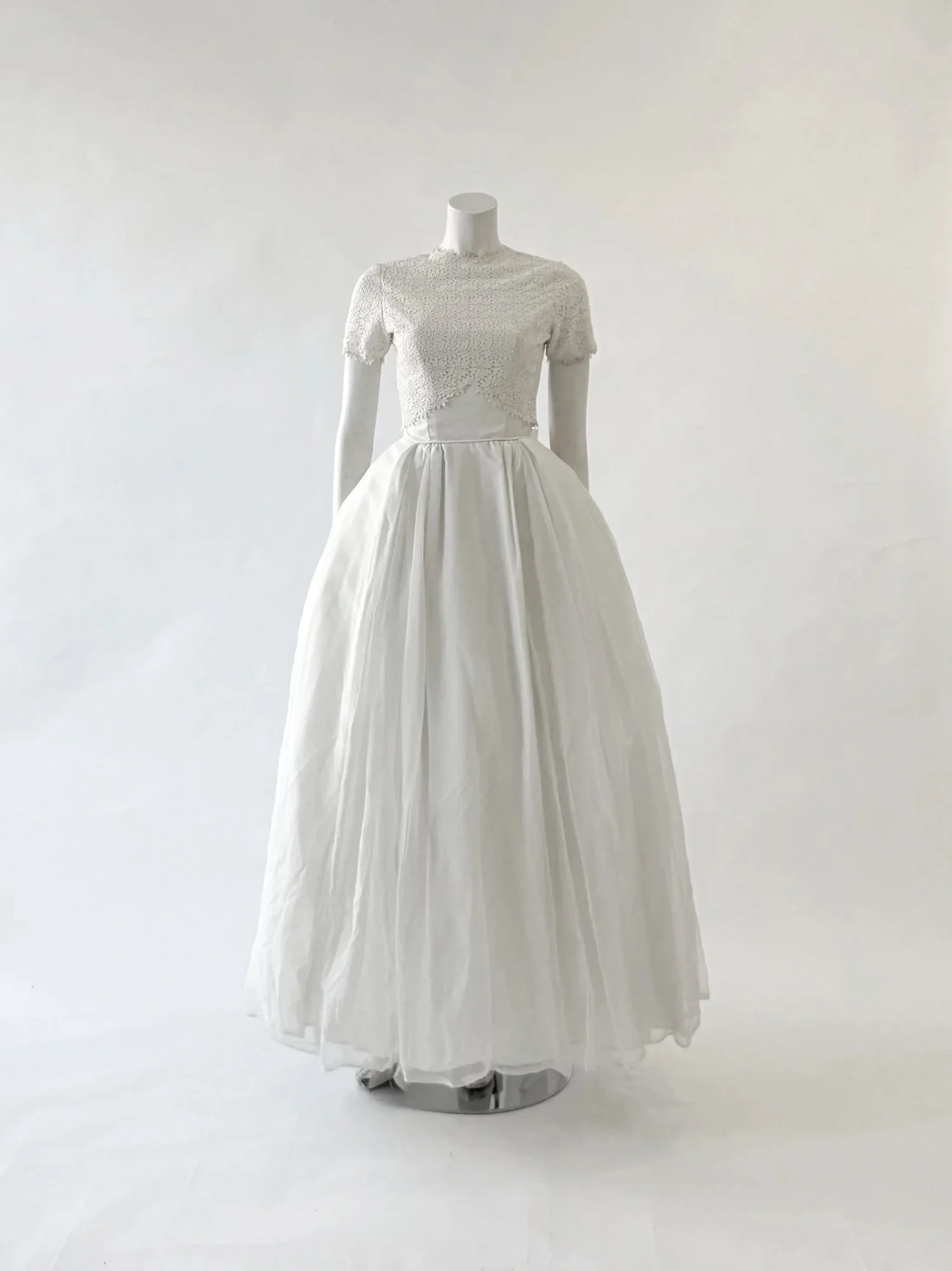 white lace wedding dress off the shoulder Elegant Satin Off-the-shoulder A-line Wedding Dresses With Appliques US16 / As Picture main image 0