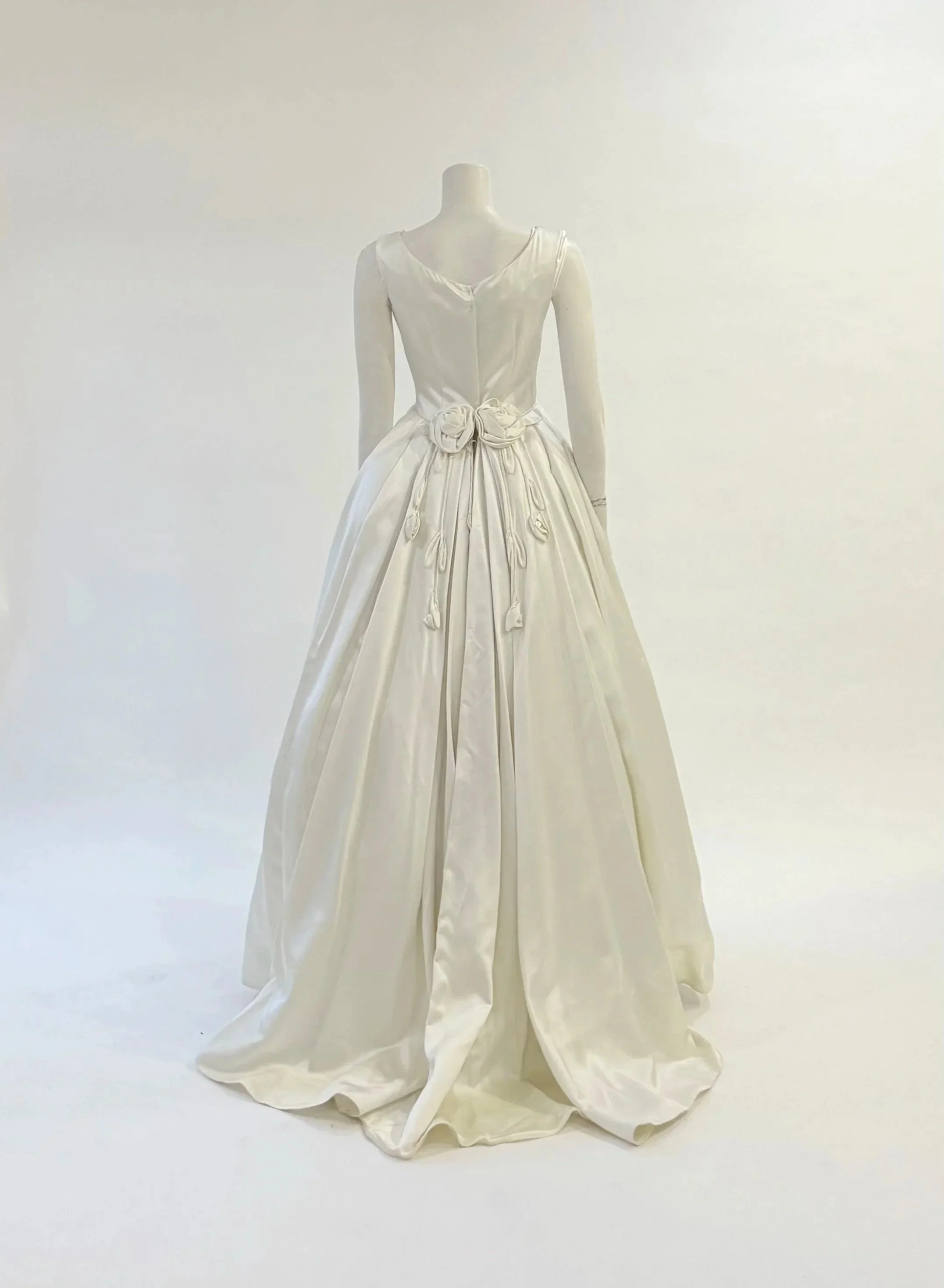 Vintage 1960 Duchesse Satin and Rose Gown
