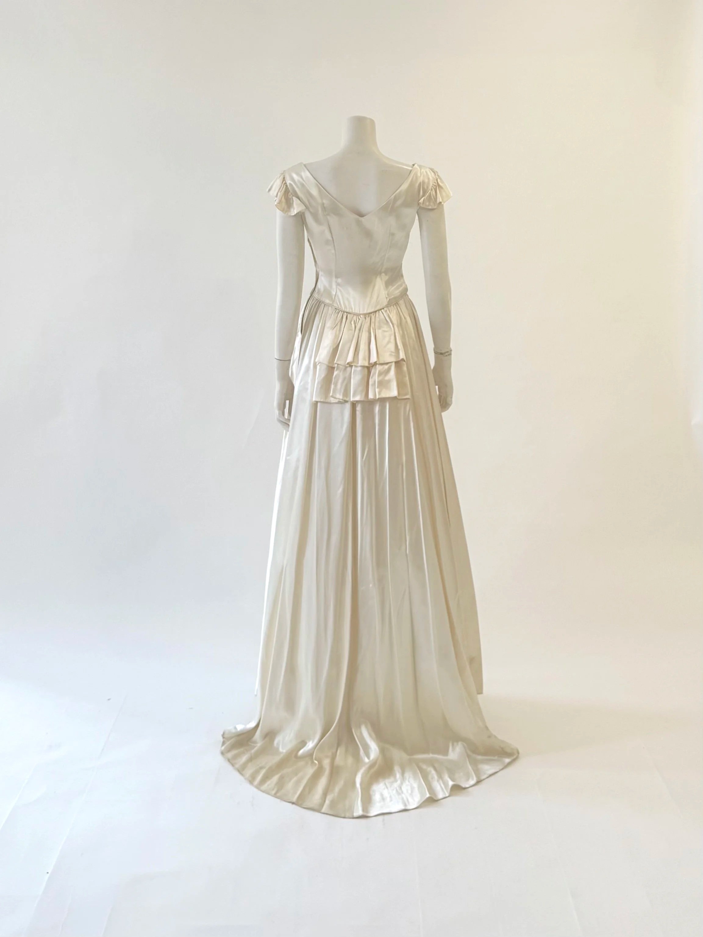 Vintage Liquid Satin Basque Waist Gown