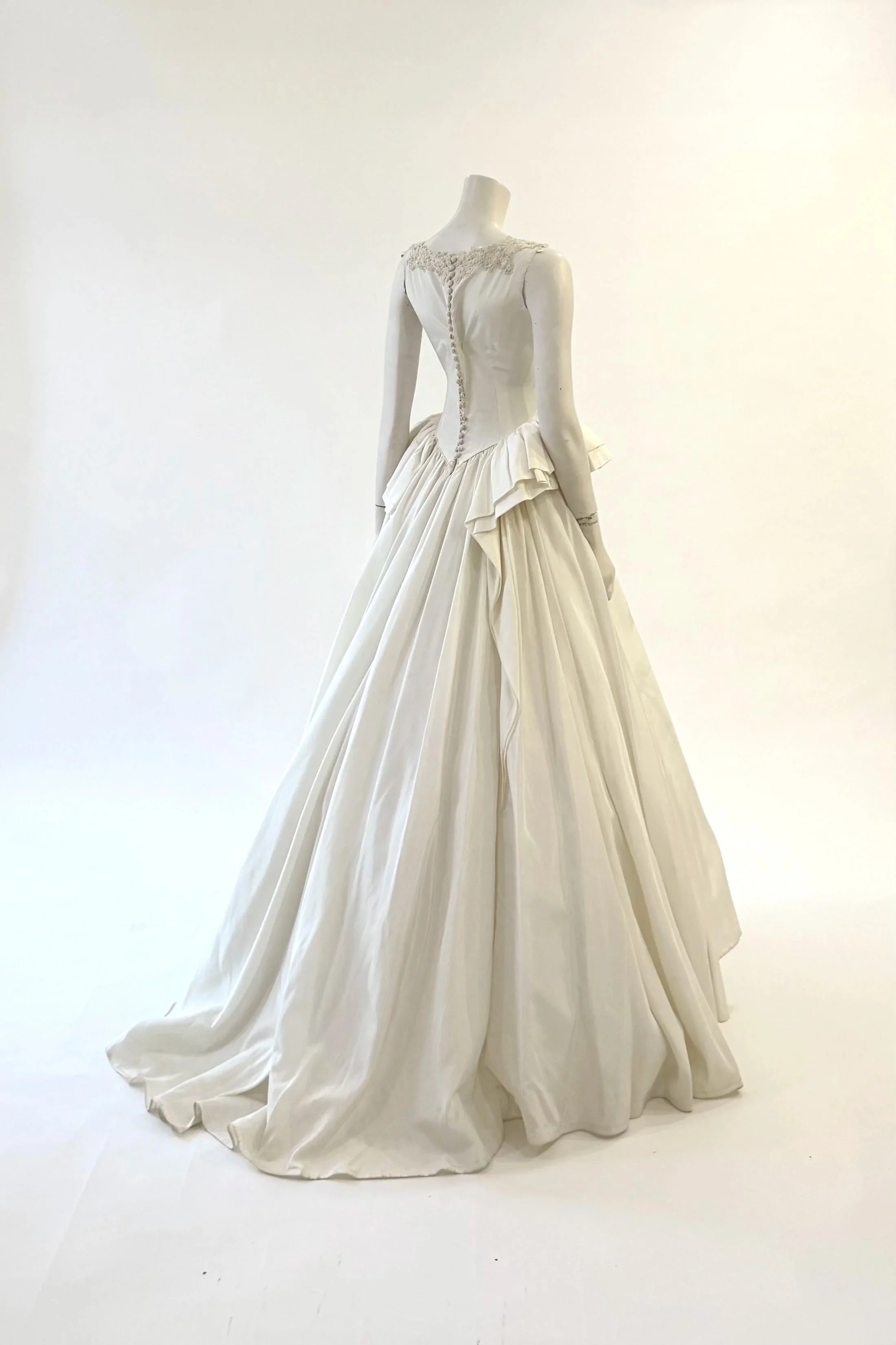 Vintage Ruffled Peplum Basque Waist Gown